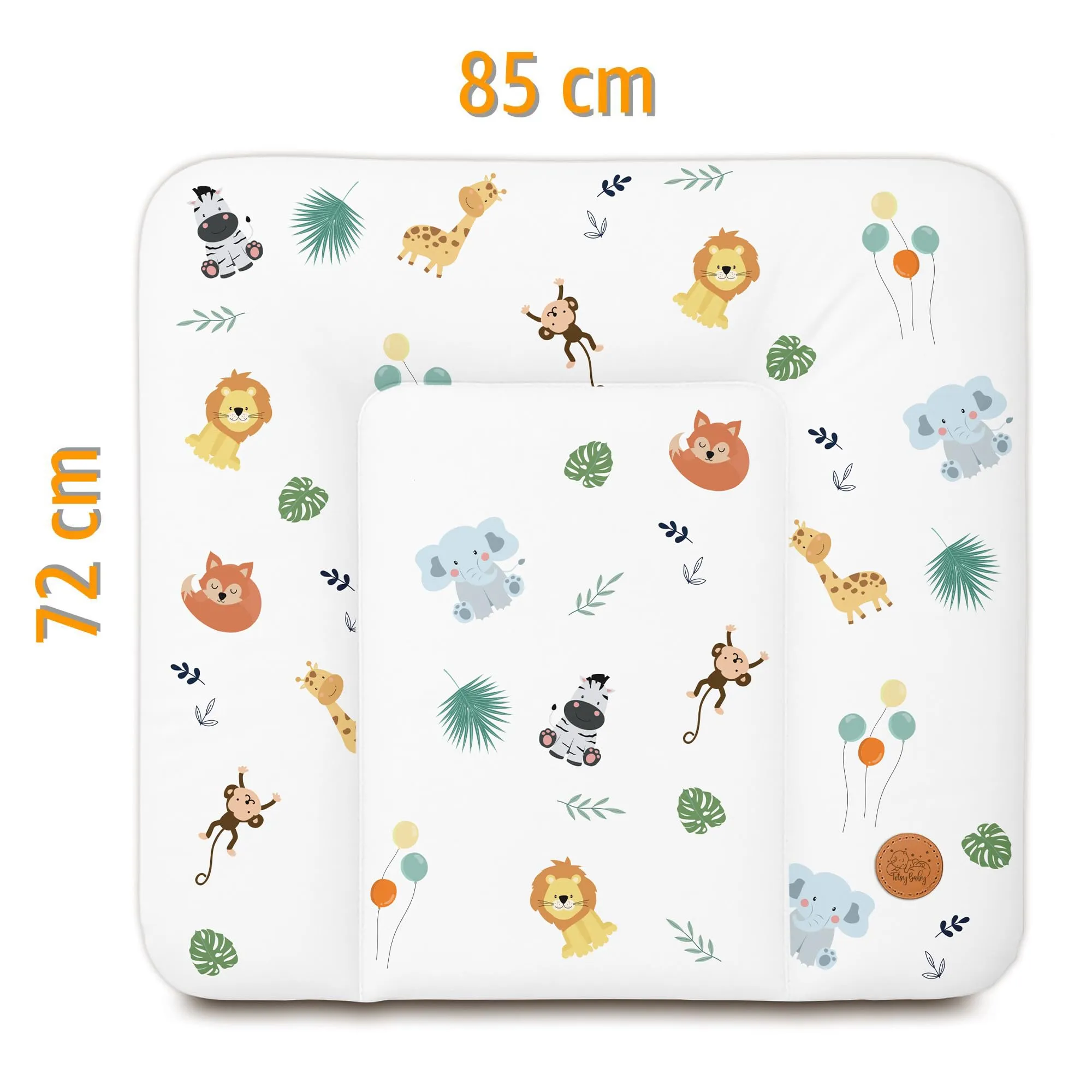 Totsy Baby Tappetino da fasciatoio impermeabile e lavabile, 85 x 72 cm, Safari - immagine 2