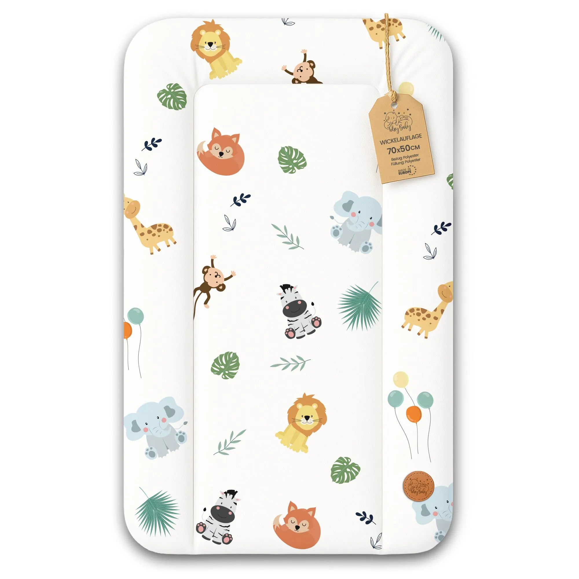Totsy Baby Tappetino da Fasciatoio Impermeabile, 70 x 50 cm, Safari - immagine 1