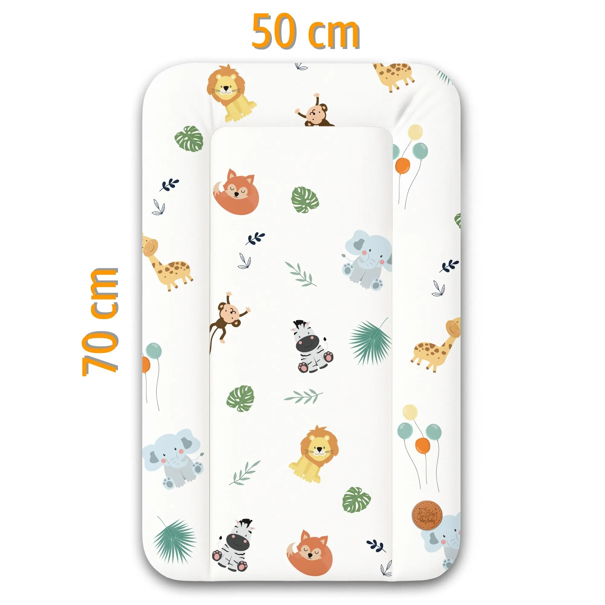 Totsy Baby Tappetino da Fasciatoio Impermeabile, 70 x 50 cm, Safari - immagine 2