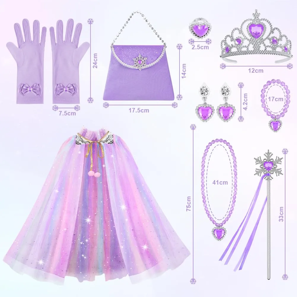 Vicloon Set Mantello da Principessa con 11 Accessori, Viola - immagine 2
