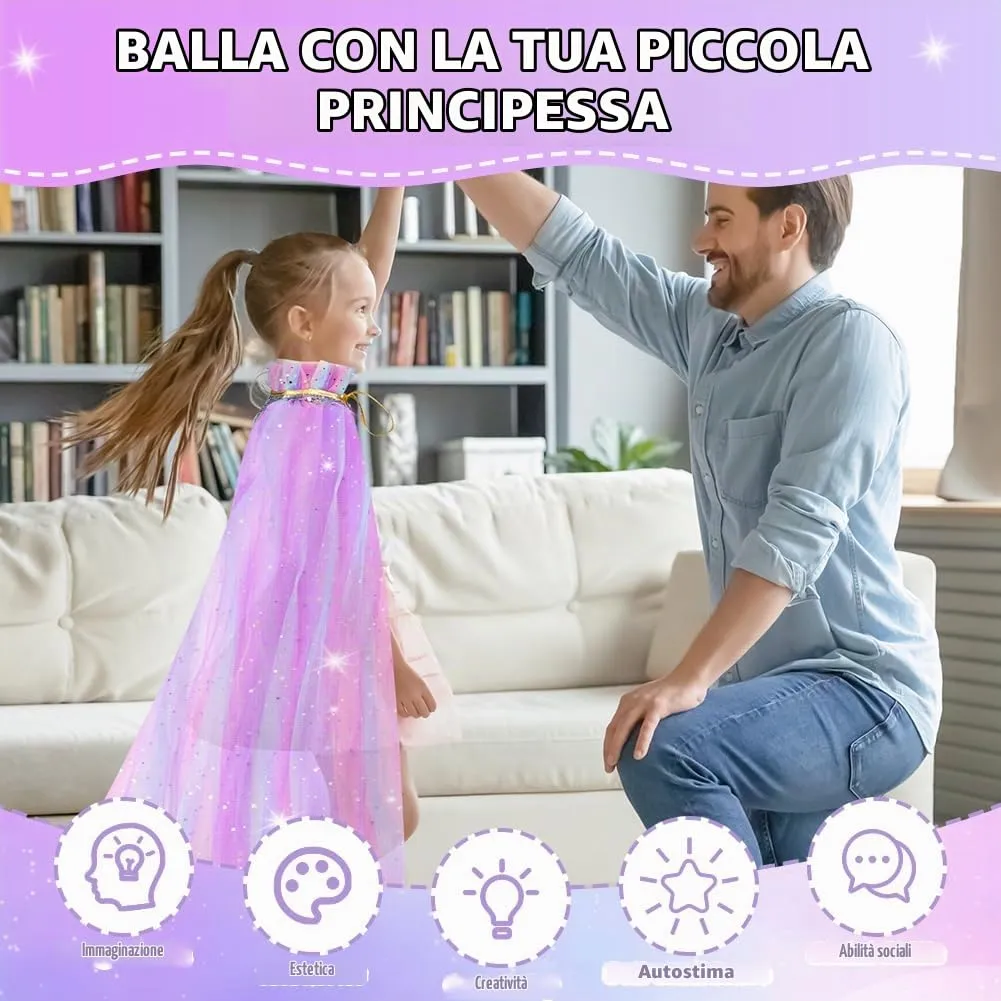 Vicloon Set Mantello da Principessa con 11 Accessori, Viola - immagine 6