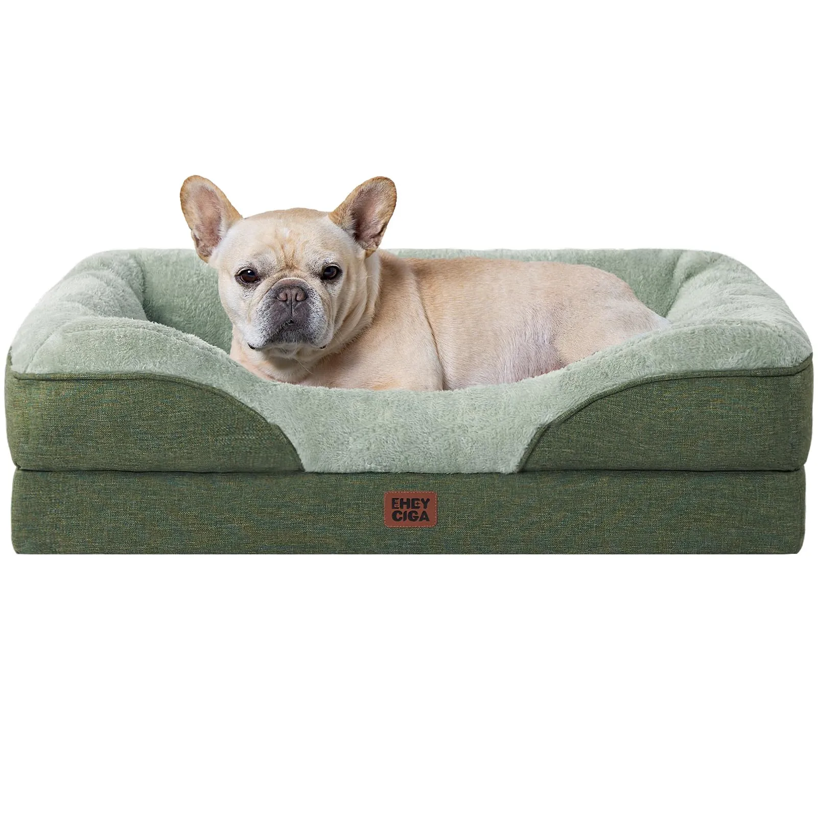 EHEYCIGA Cuccia Cane Interno, Memory Foam, 76x51x16.5cm, Verde - immagine 1
