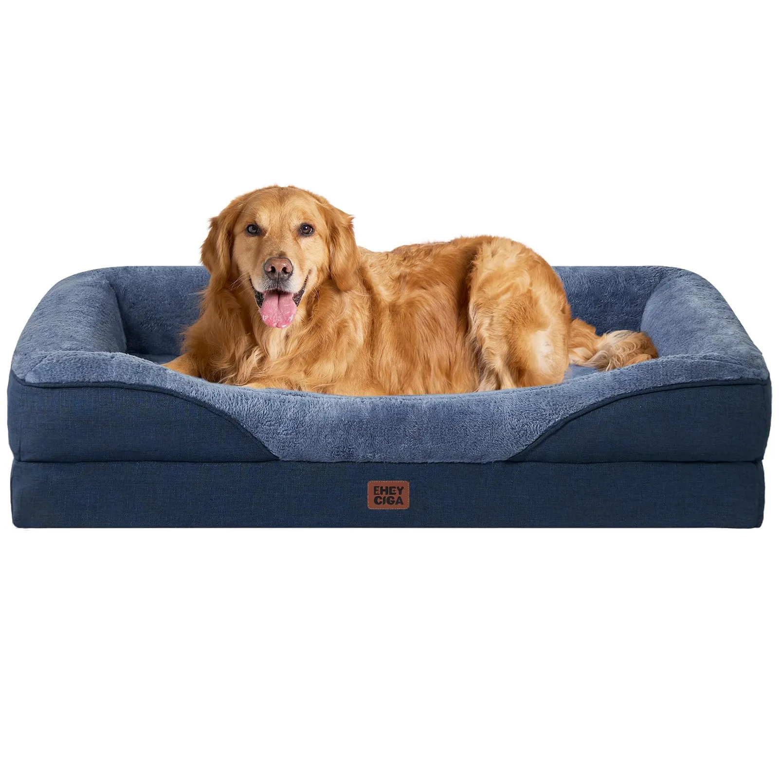 EHEYCIGA Cuccia Cane Interno Taglia Grande, 106.5x76x18.5cm, Blu Scuro - immagine 1