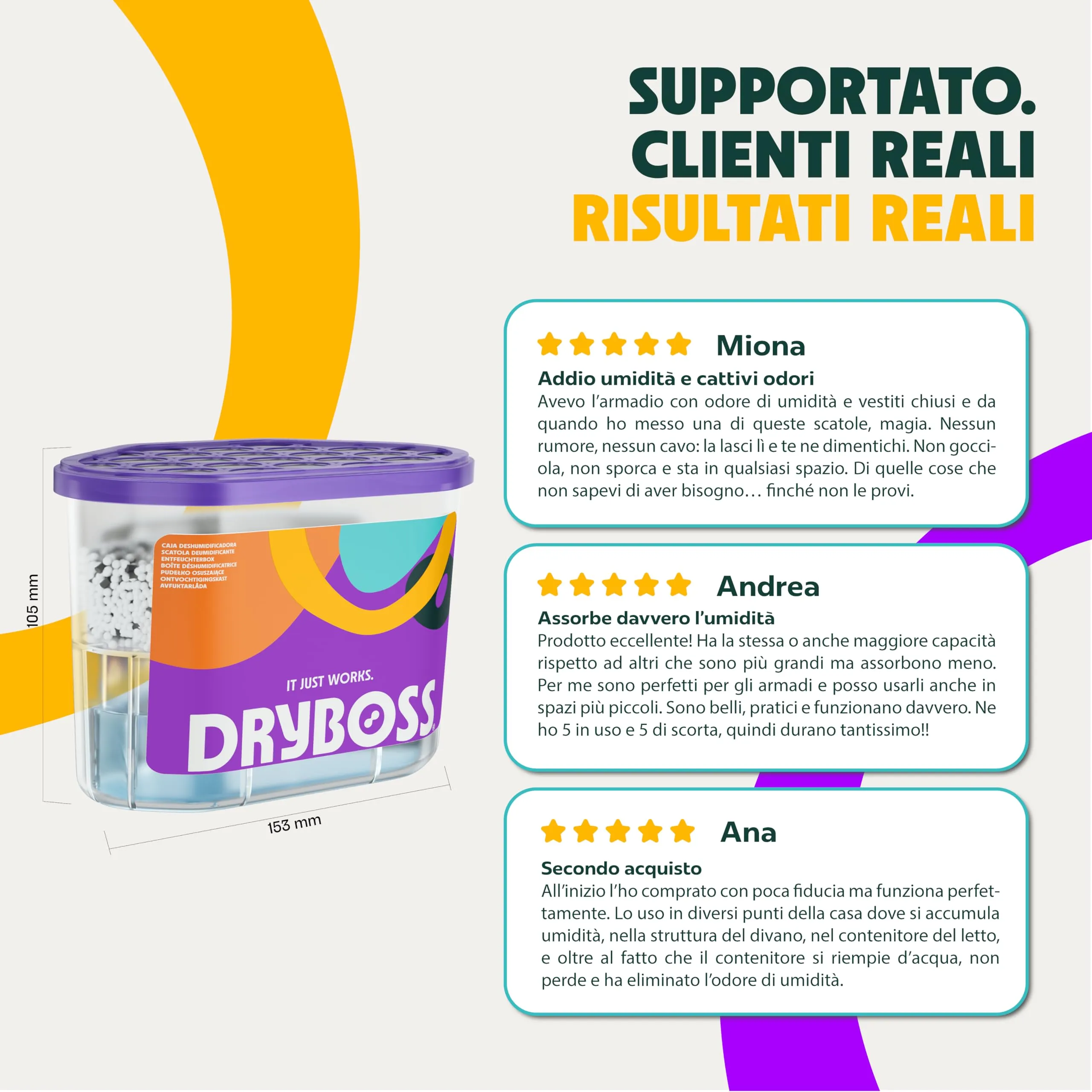 DRYBOSS Deumidificatore per Armadio e Cassetti, Bustine Assorbi Umidità con Cristalli di Sale (6 pezzi) - immagine 6