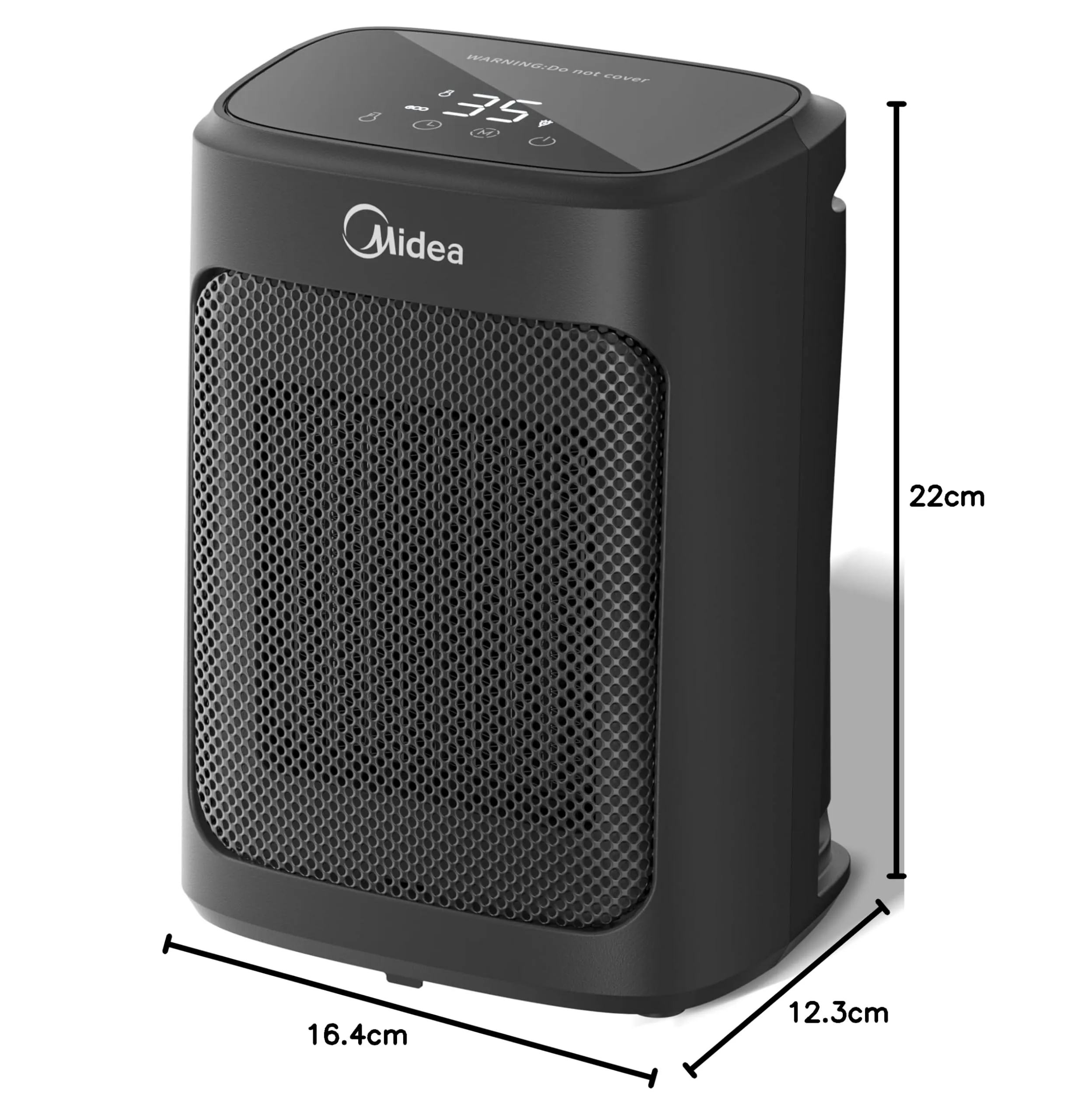 Midea Stufetta Elettrica Da Tavolo Termoventilatore Ceramico PTC 2000W, 4 Modalità, Timer 24 Ore, Modalità ECO, NT20-20ARSE(BL) - immagine 8