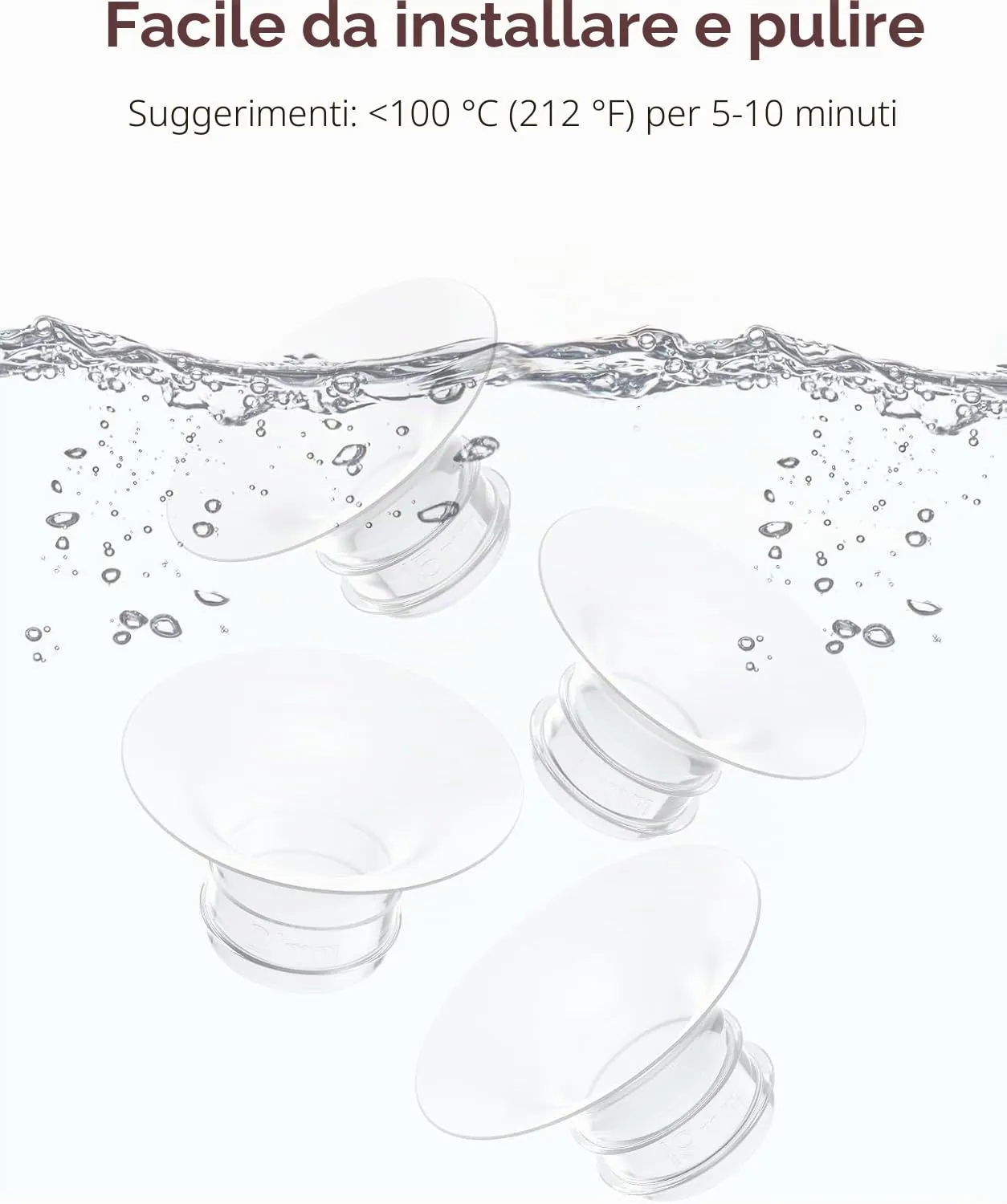 Momcozy Inserti per Flangia 15/17/19/21 mm in Silicone per Tiralatte M5 Smart, M6, M9, Confezione da 4 - immagine 7