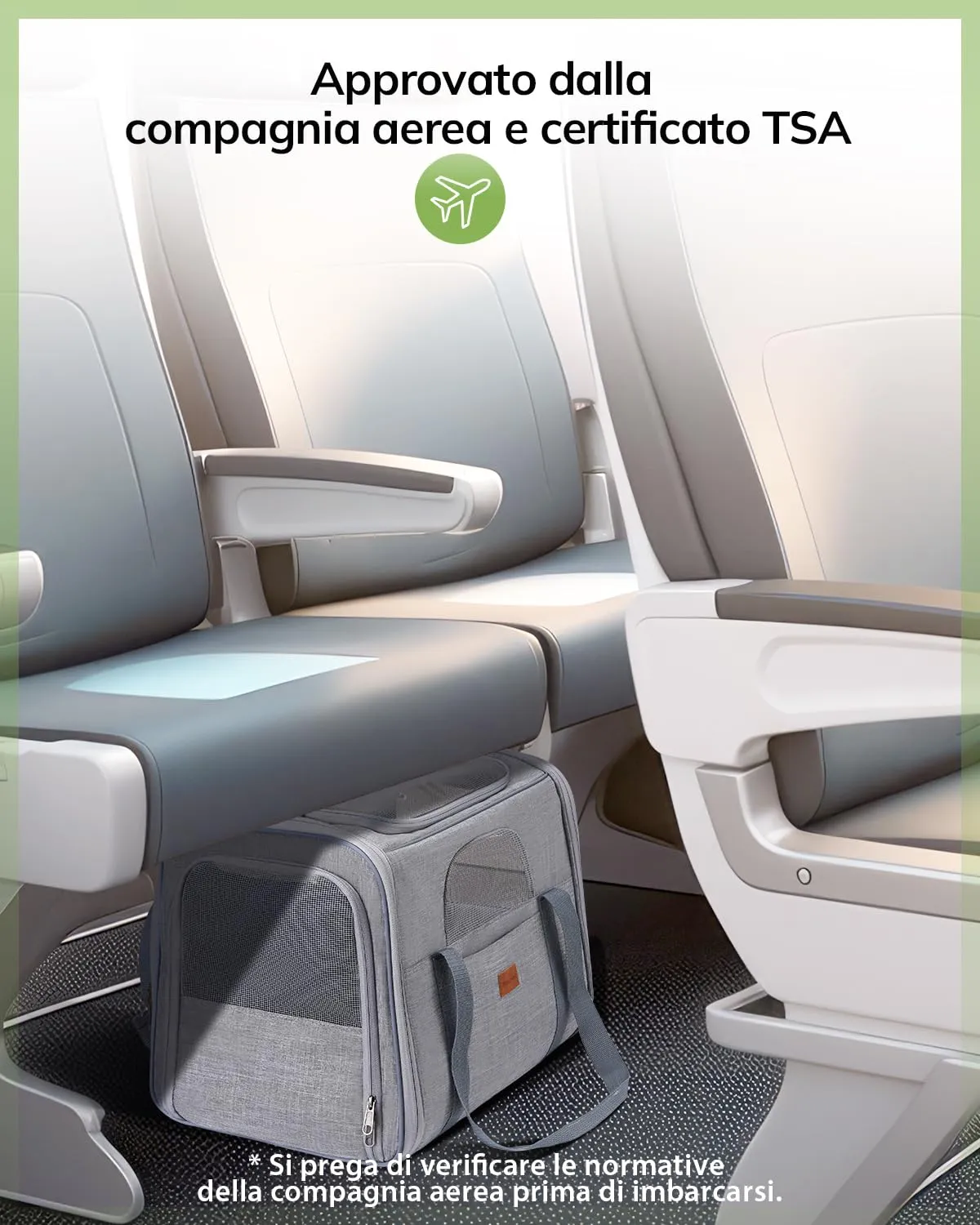Morpilot Trasportino per Gatti e Cani fino a 9 kg, Pieghevole, 47x32x36 cm, Grigio Chiaro (L) - immagine 6
