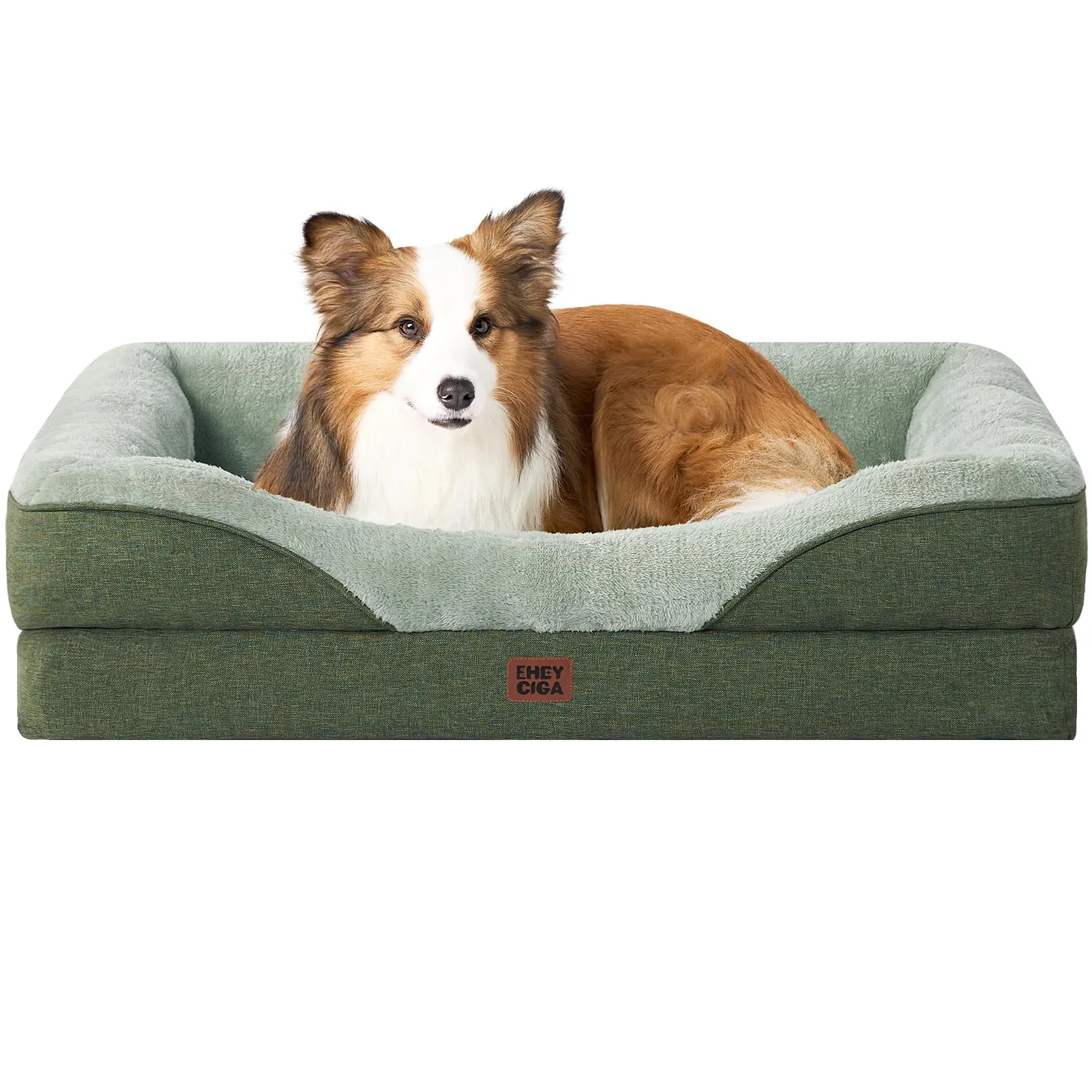 EHEYCIGA Cuccia Cane Interno Taglia Grande, 91x68x17.5cm, Verde - immagine 1