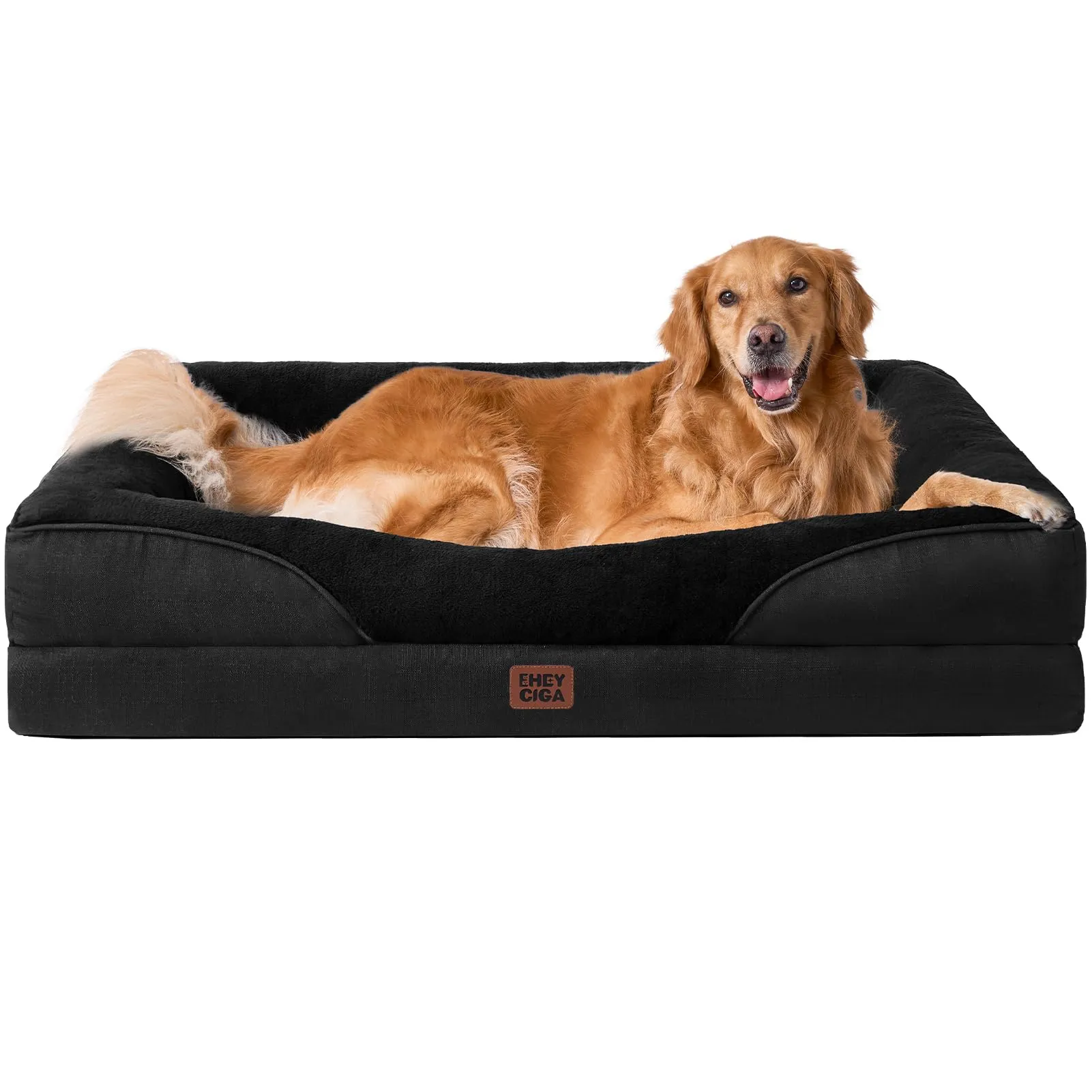 EHEYCIGA Cuccia Cane Interno Taglia Grande, 106.5x76x18.5cm, Nero - immagine 1