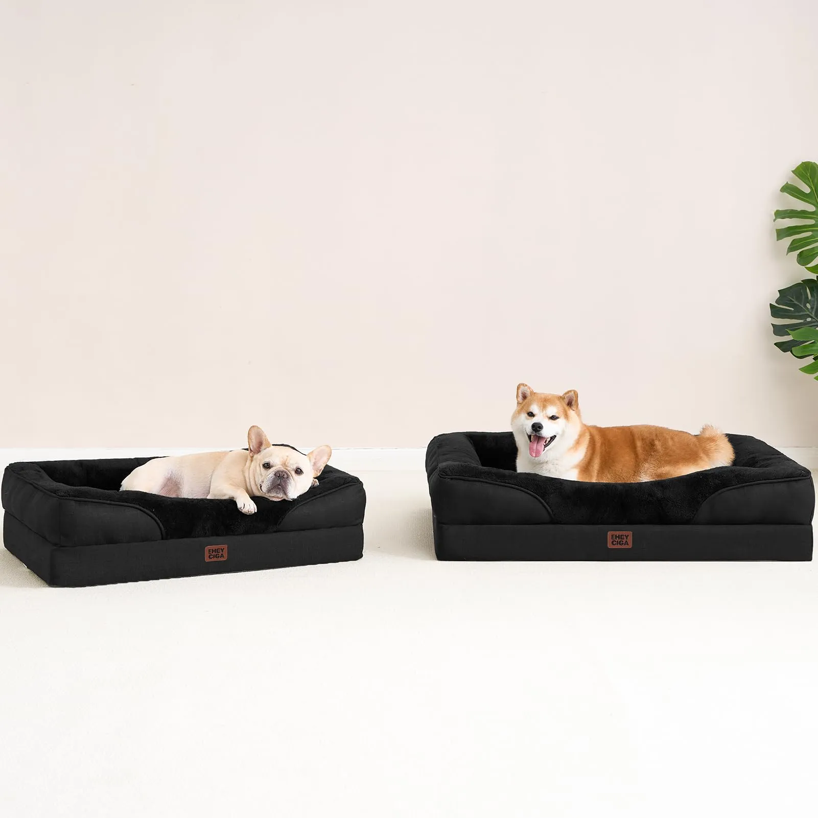 EHEYCIGA Cuccia Cane Interno Taglia Grande, 106.5x76x18.5cm, Nero - immagine 9