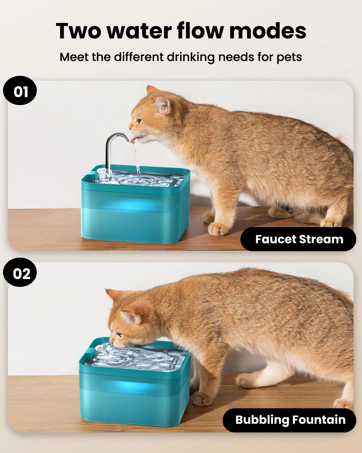 PawPoll Fontana per gatti PW-D01, Design rubinetto, 2.2L, Verde (6 Filtri + 3 Spugne) - immagine 7