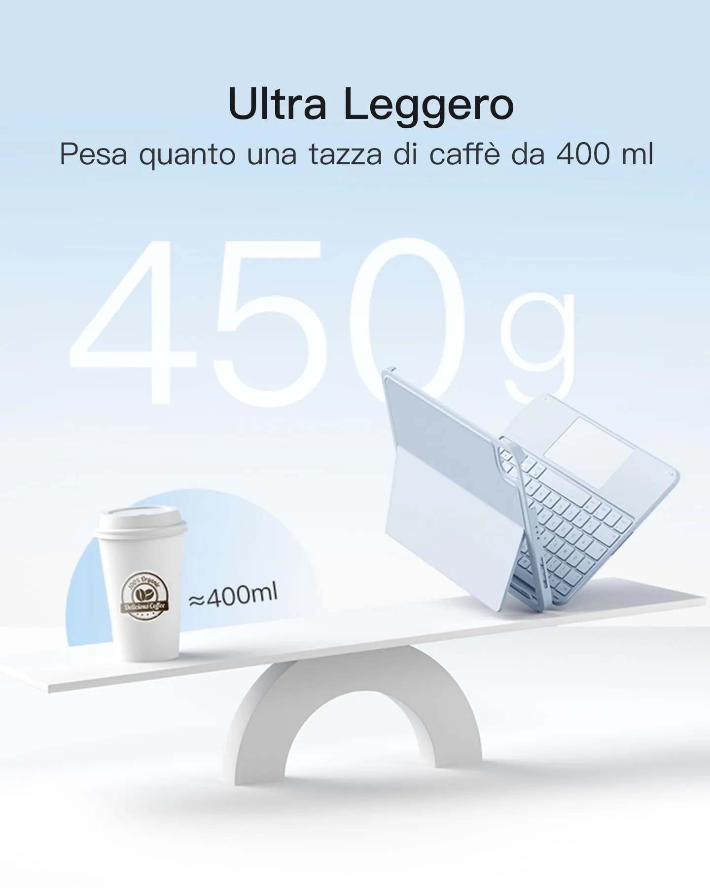 Inateck Custodia Tastiera per iPad A16/10a Gen, 450g - immagine 3