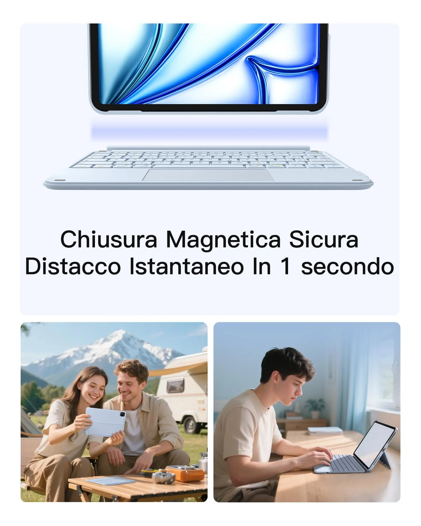 Inateck Custodia Tastiera per iPad A16/10a Gen, 450g - immagine 5