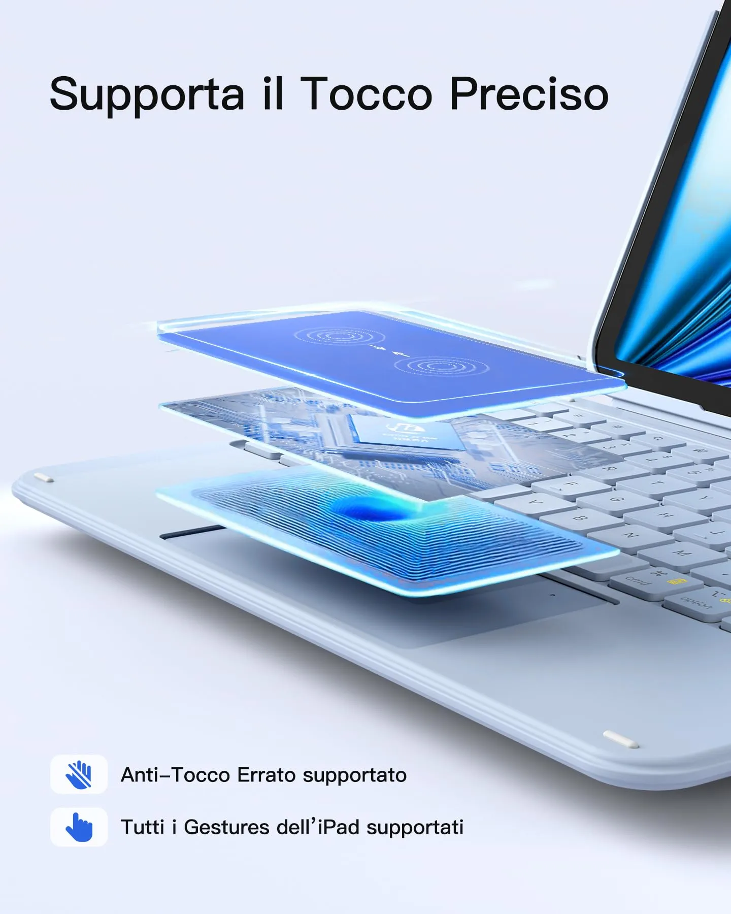 Inateck Custodia Tastiera per iPad A16/10a Gen, 450g - immagine 7