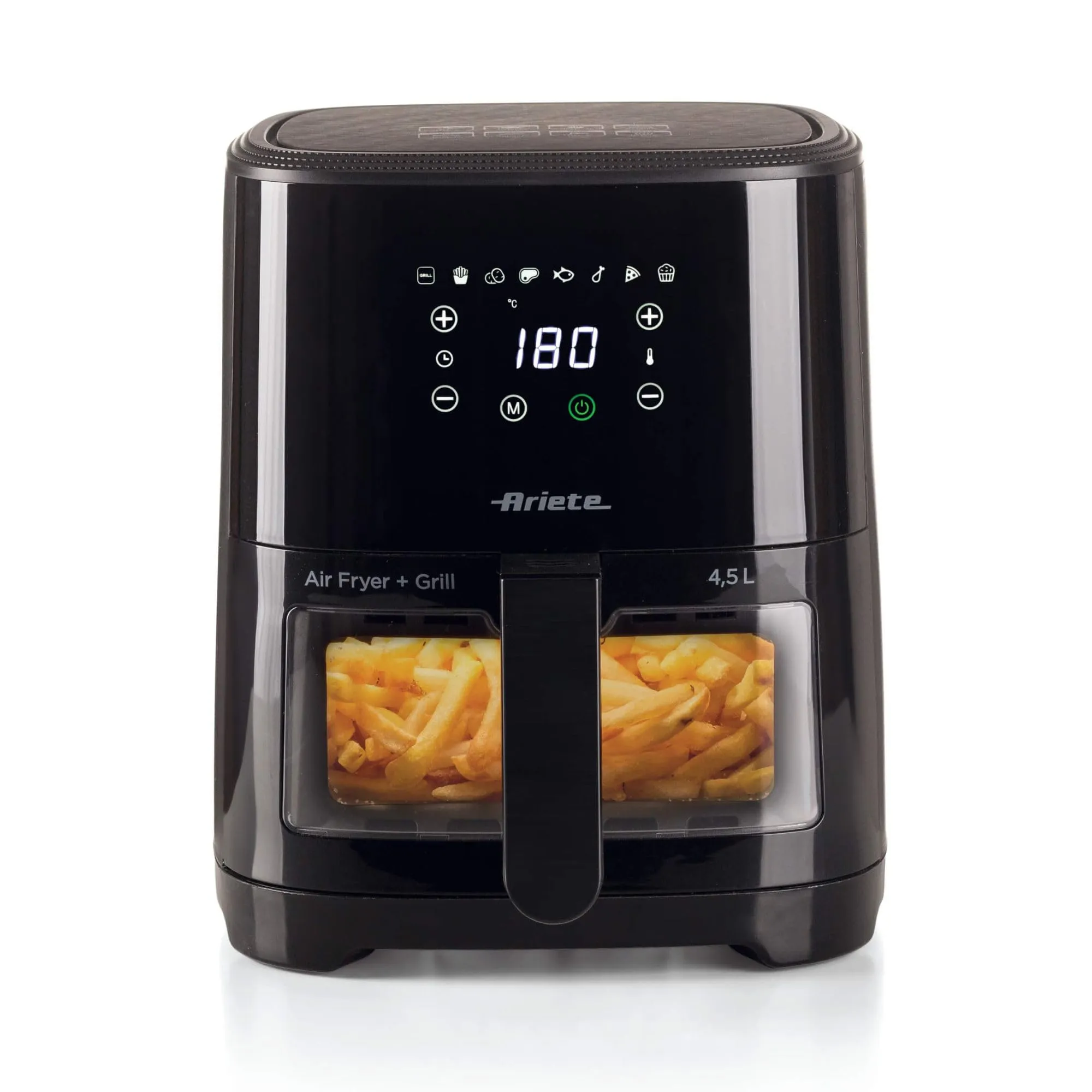 Ariete 4639 Friggitrice ad aria 4,5L 1300W, 8 programmi, Funzione Grill, Nero - immagine 1