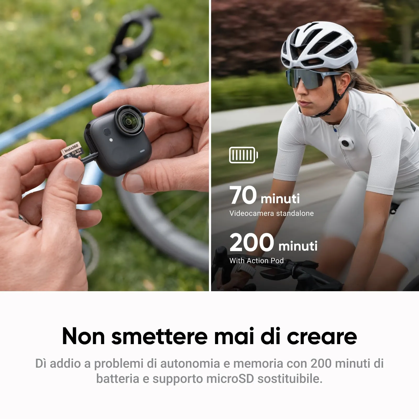 Insta360 GO Ultra Bianco - Mini action cam 4K - immagine 8