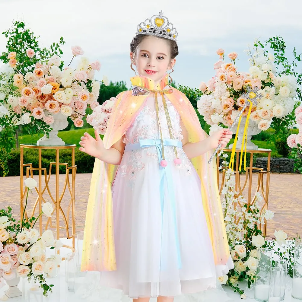 Vicloon Set Mantello da Principessa con 11 Accessori, Giallo - immagine 7