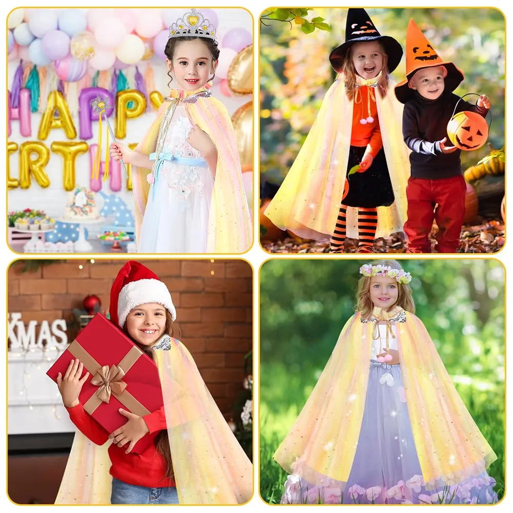 Vicloon Set Mantello da Principessa con 11 Accessori, Giallo - immagine 8