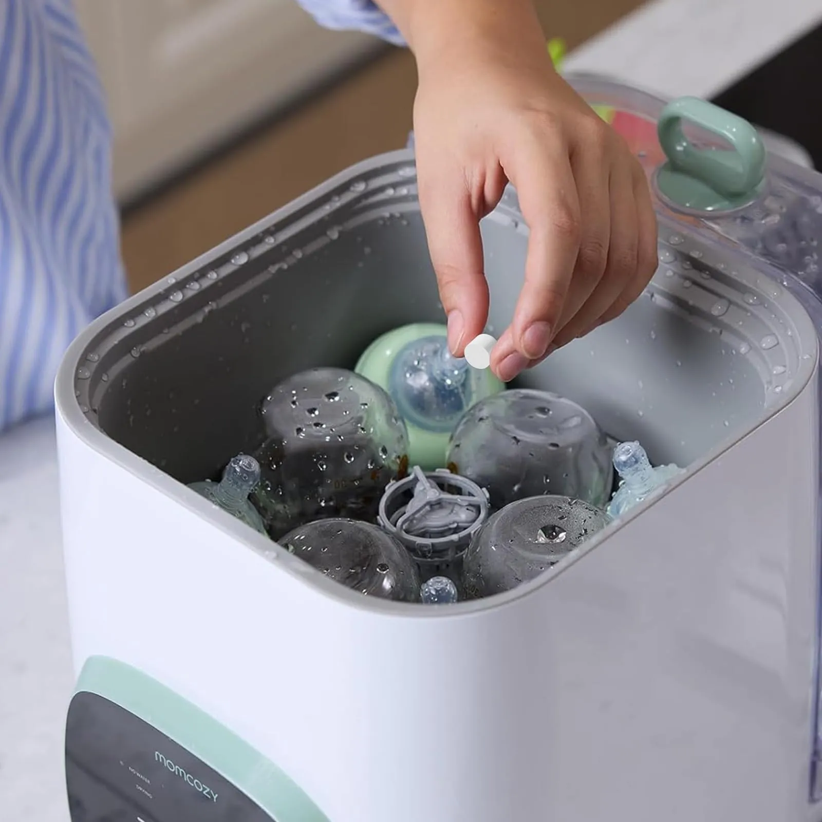 Momcozy Pastiglie Lavabiberon Ingredienti Naturali Senza Profumo, 120 unità - immagine 8