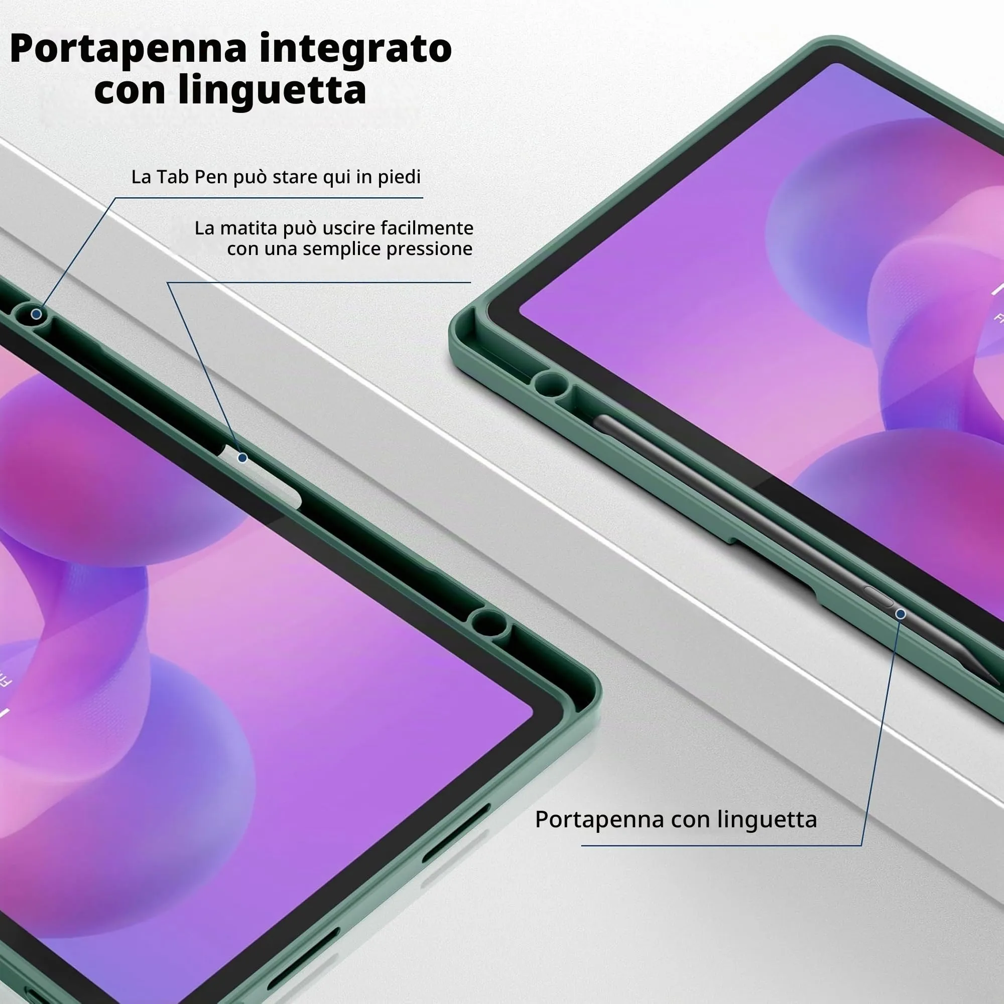 EasyAcc Cover per Lenovo Idea Tab 11 Pollici (TB336ZU/TB336FU) - Verde Scuro - immagine 4