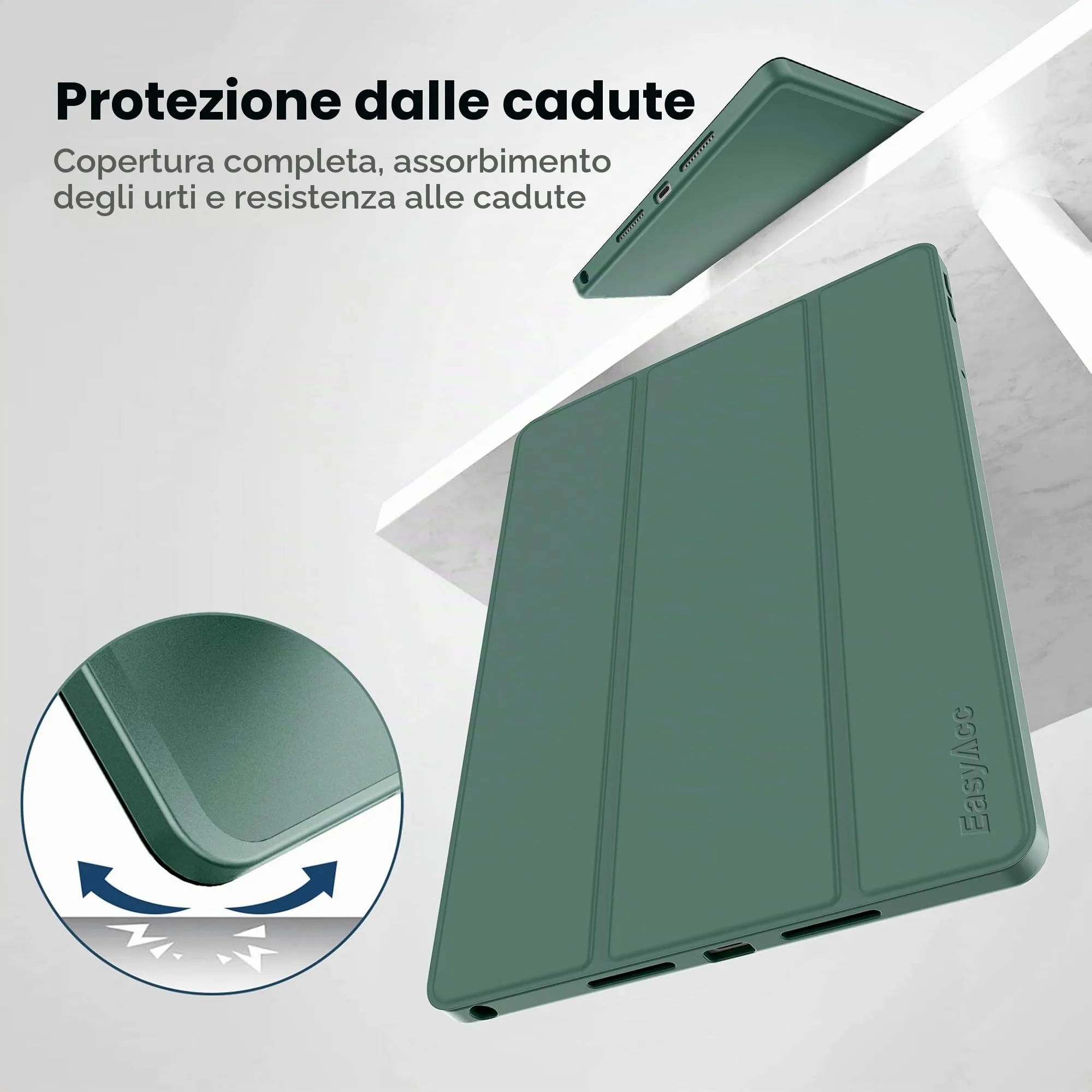 EasyAcc Cover per Lenovo Idea Tab 11 Pollici (TB336ZU/TB336FU) - Verde Scuro - immagine 5