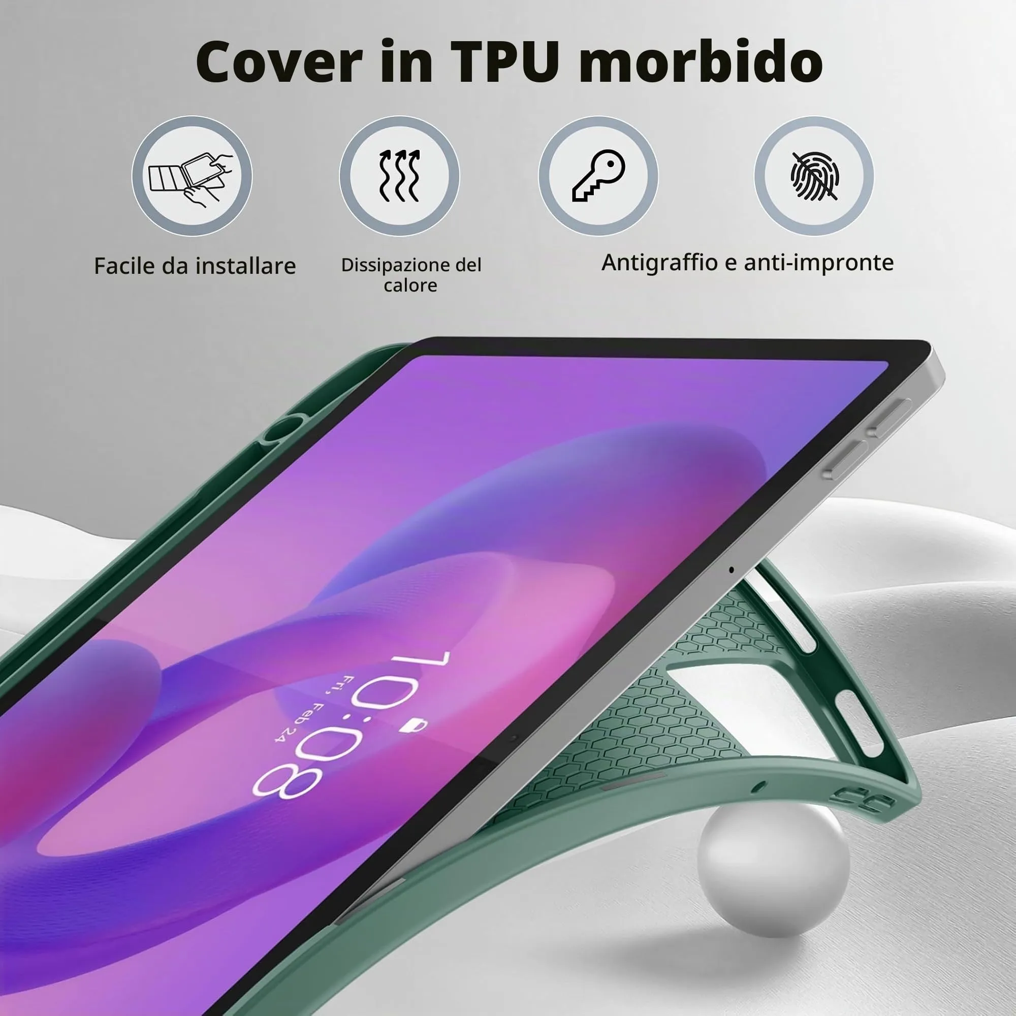 EasyAcc Cover per Lenovo Idea Tab 11 Pollici (TB336ZU/TB336FU) - Verde Scuro - immagine 6
