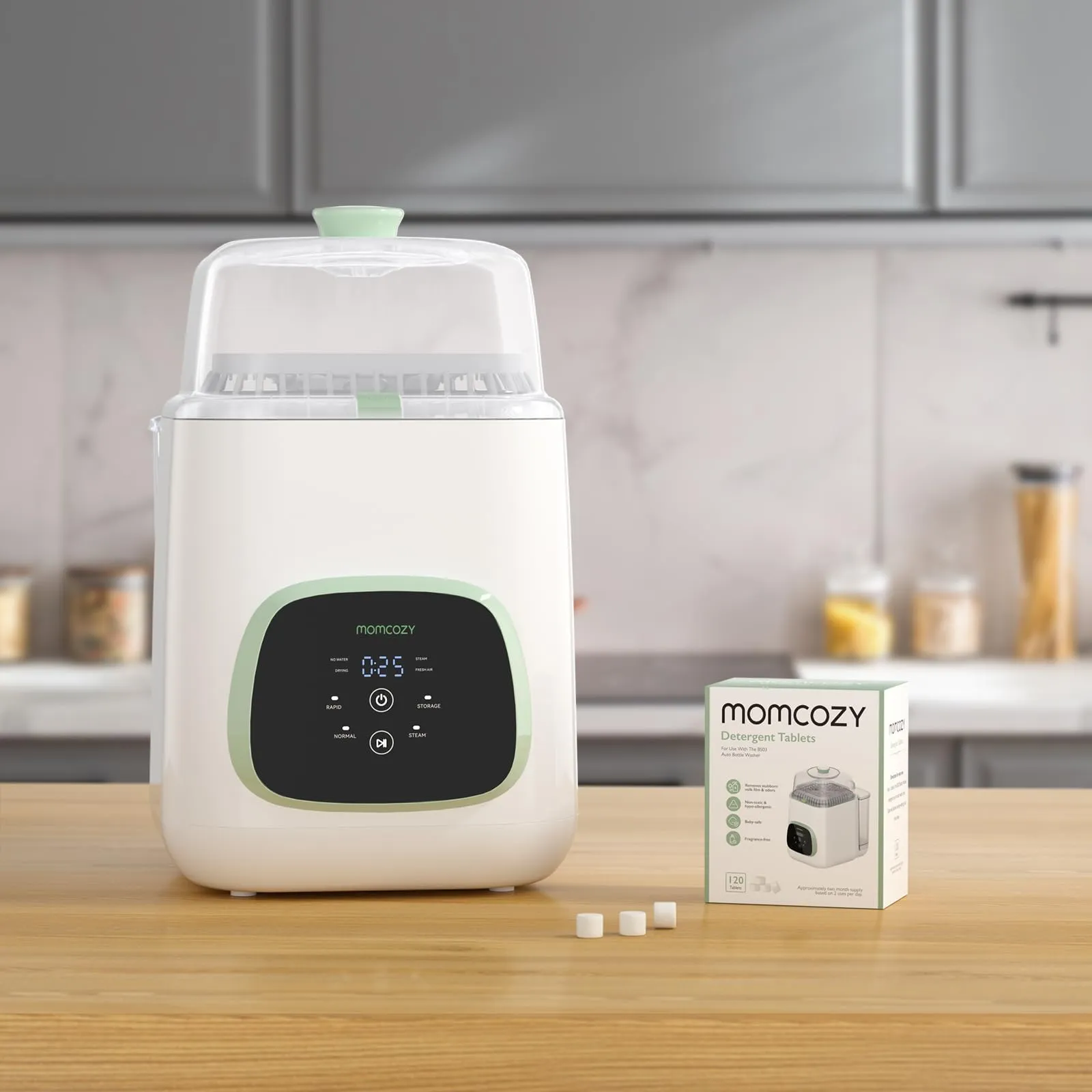 Momcozy KleanPal Pro Pastiglie Lavabiberon Senza Profumo, 120 Compresse - immagine 5