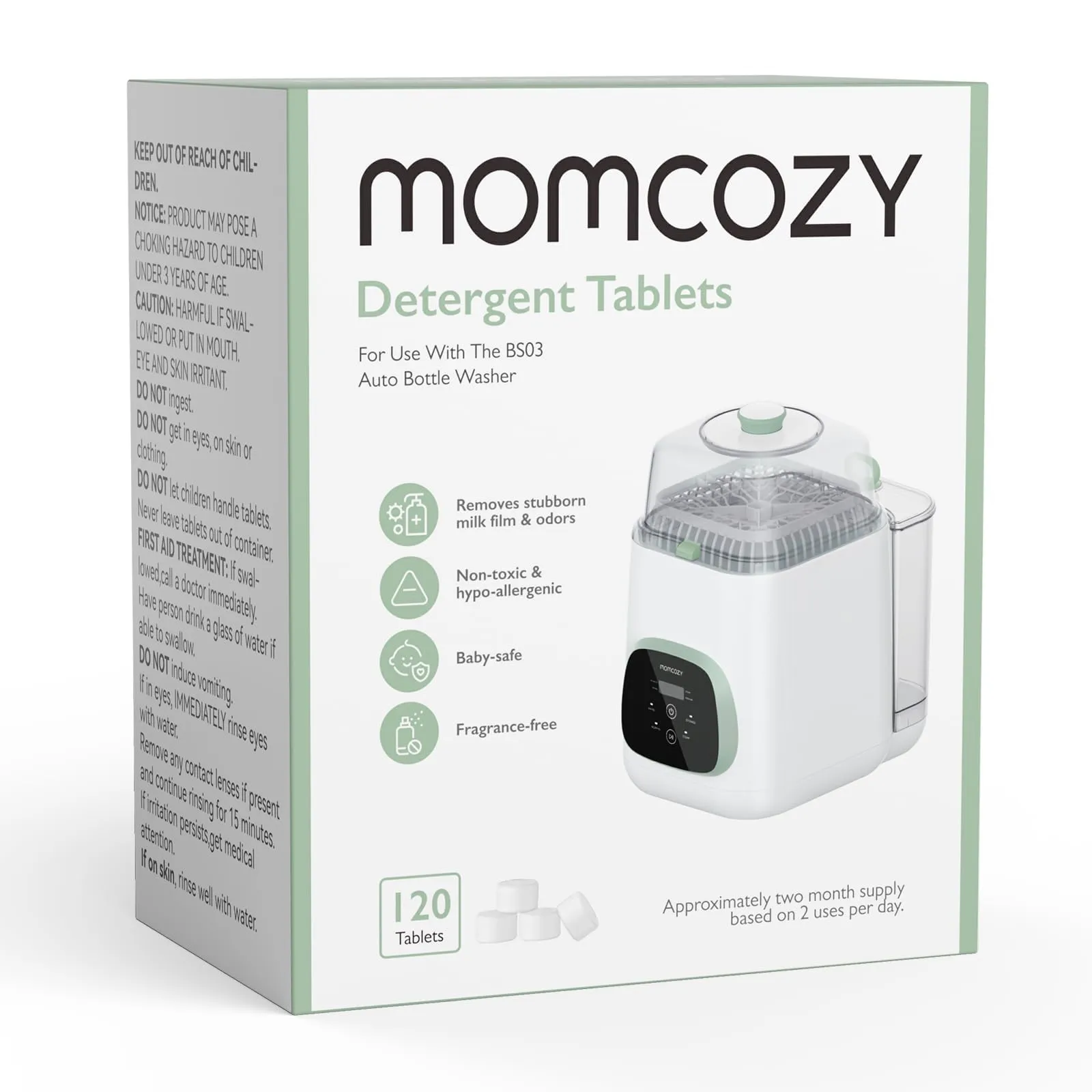 Momcozy KleanPal Pro Pastiglie Lavabiberon Senza Profumo, 120 Compresse - immagine 6