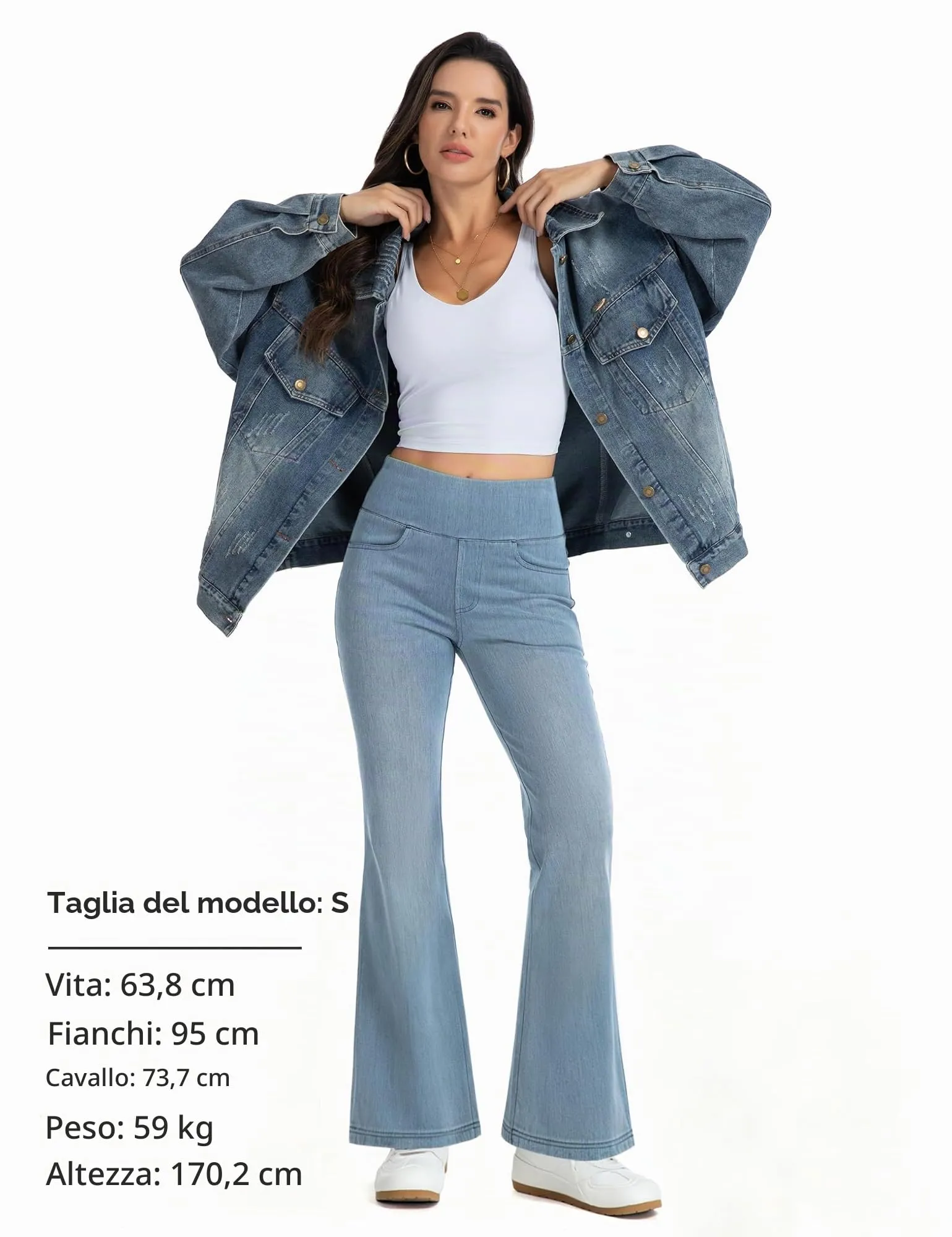 The Gym People Jeans Bootcut Donna Vita Alta Stretch Jeggings Zampa - immagine 7