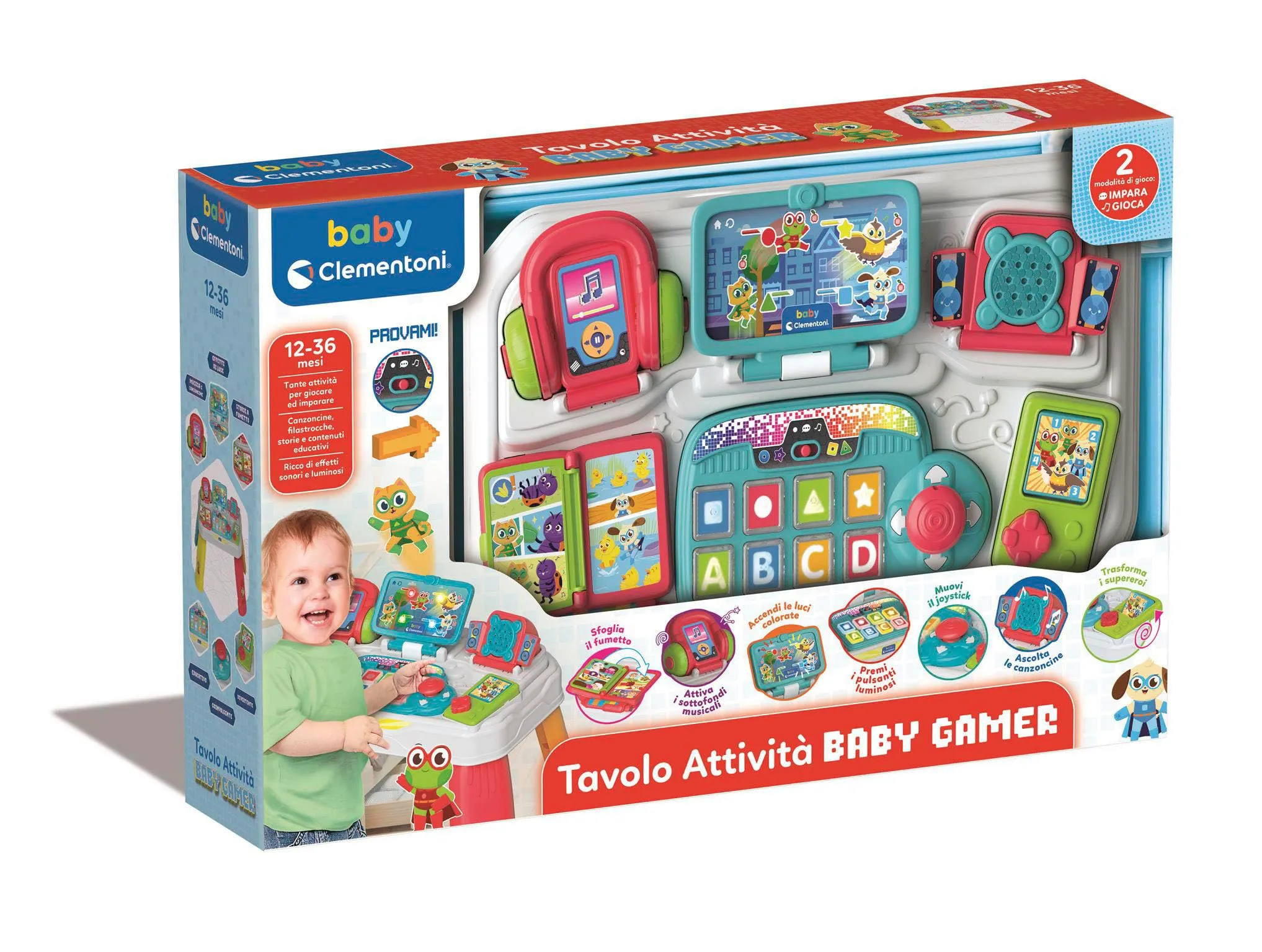 Clementoni Baby Gamer Activity Table, Gaming Station for Children 12-36 Months, 17547 - immagine 3