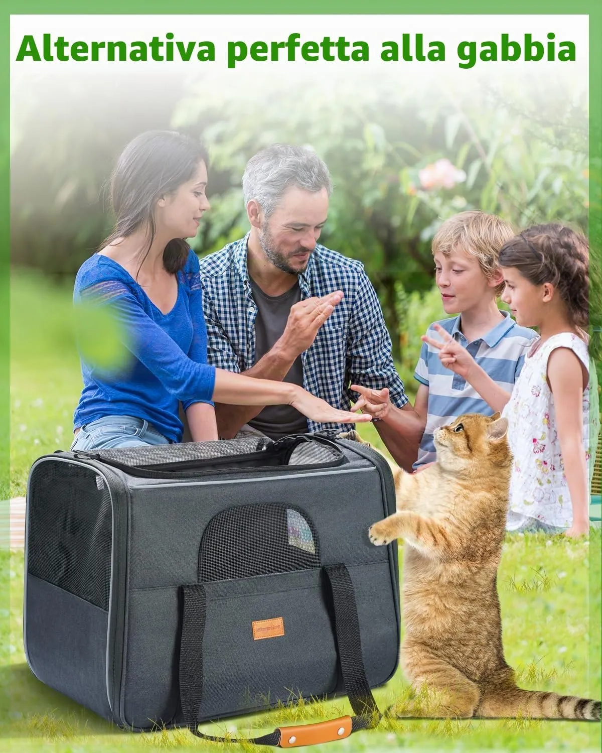 Morpilot Trasportino per Cani e Gatti, Traspirante e Pieghevole, con Tracolla Regolabile e Materasso Rimovibile, fino a 9 kg, Grigio - immagine 7