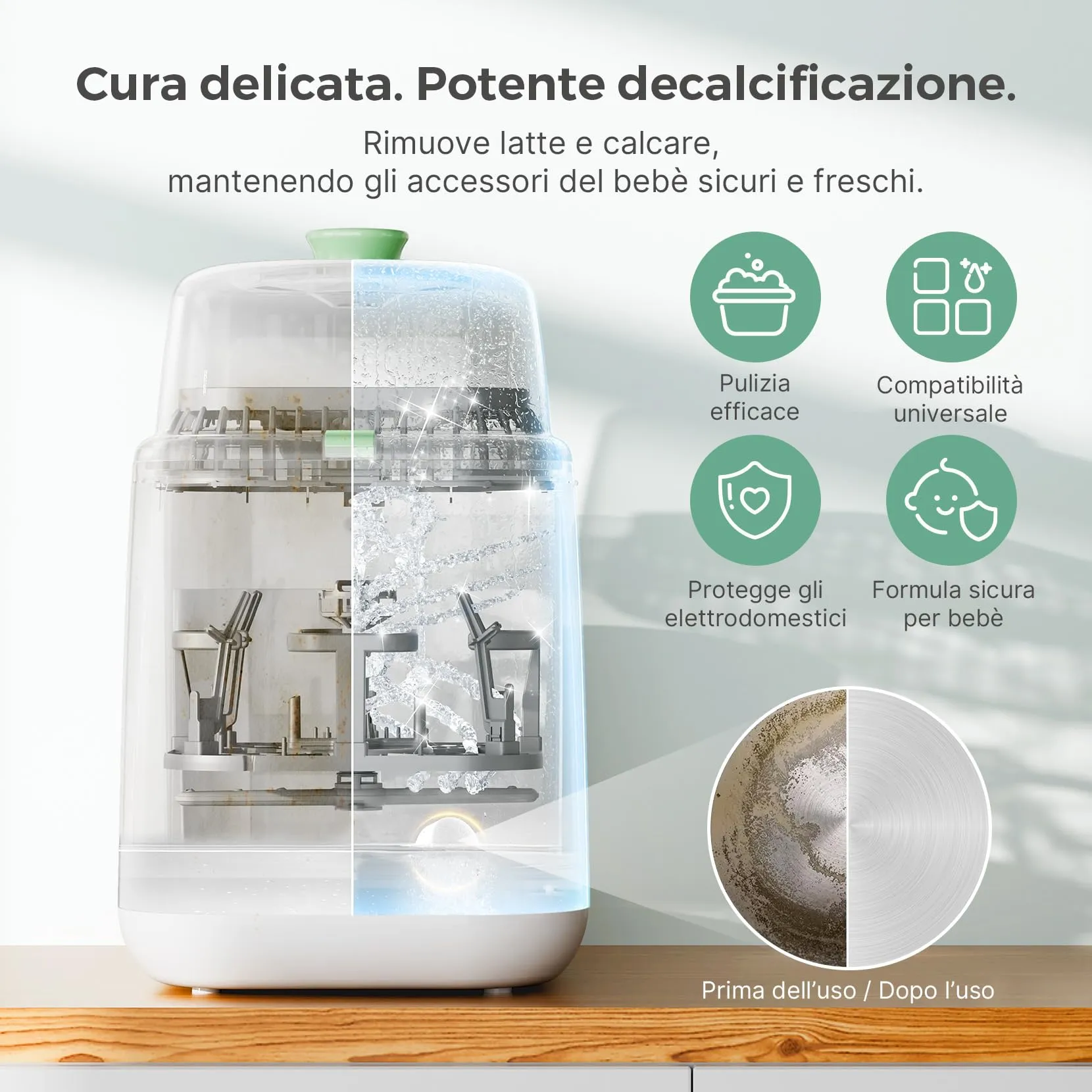 Momcozy KleanPal Pro Pastiglie Disincrostanti per Sterilizzatori, 30 Compresse - immagine 2