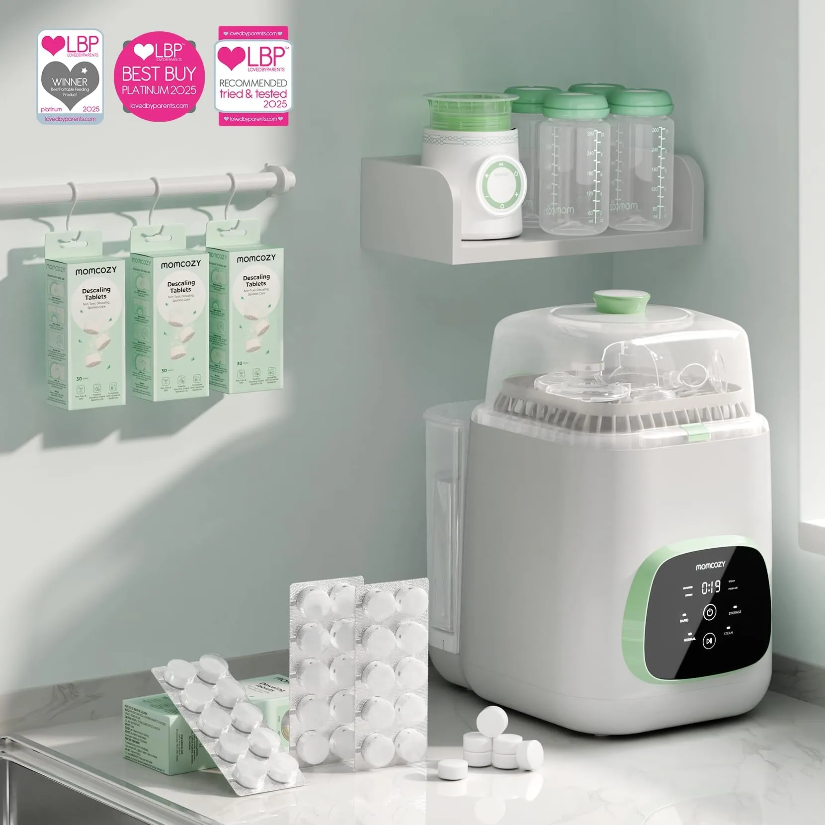Momcozy KleanPal Pro Pastiglie Disincrostanti per Sterilizzatori, 30 Compresse - immagine 7