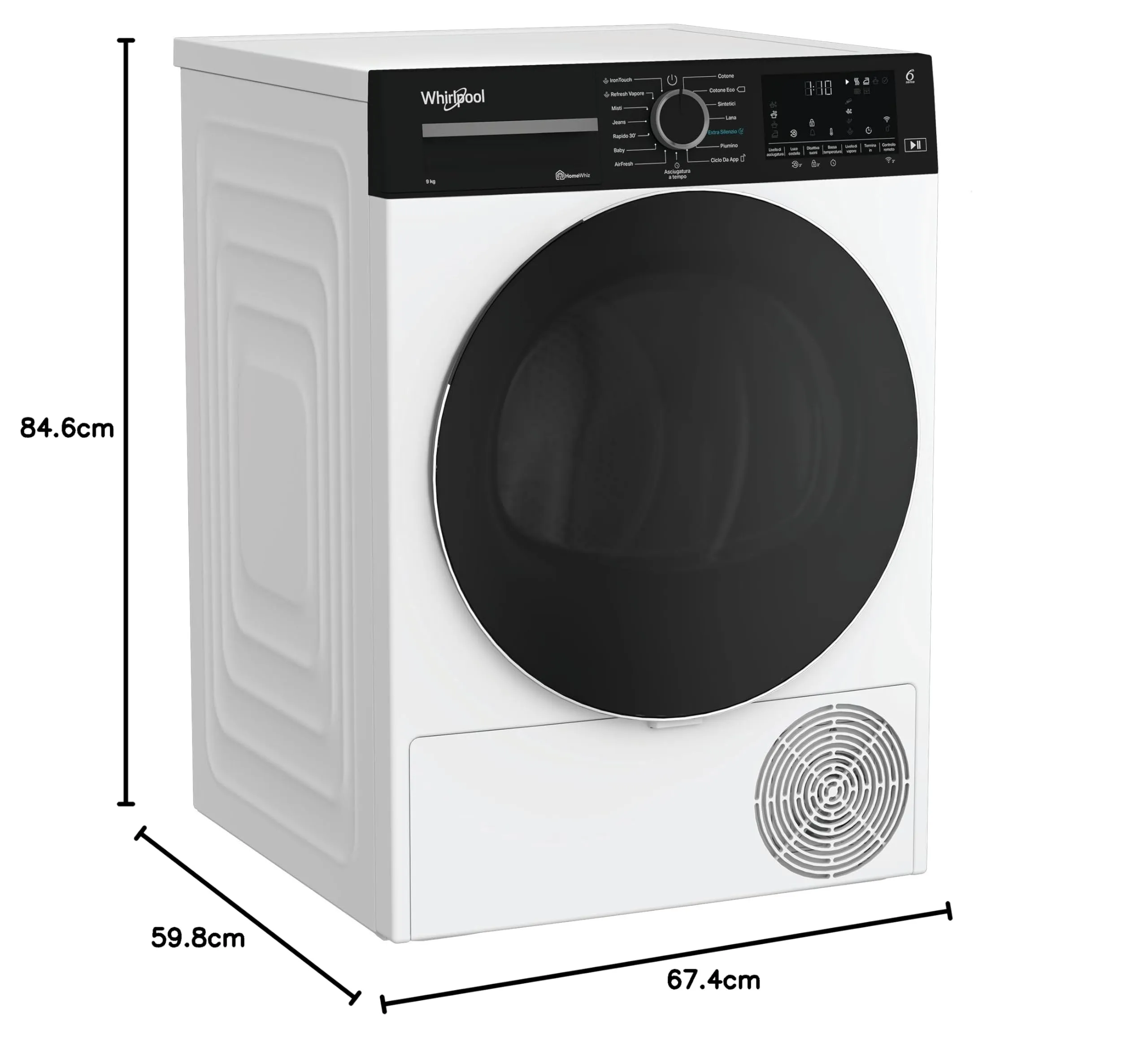 Whirlpool C WD 94M WBS IT Asciugatrice 9 Kg a Pompa di Calore - immagine 8