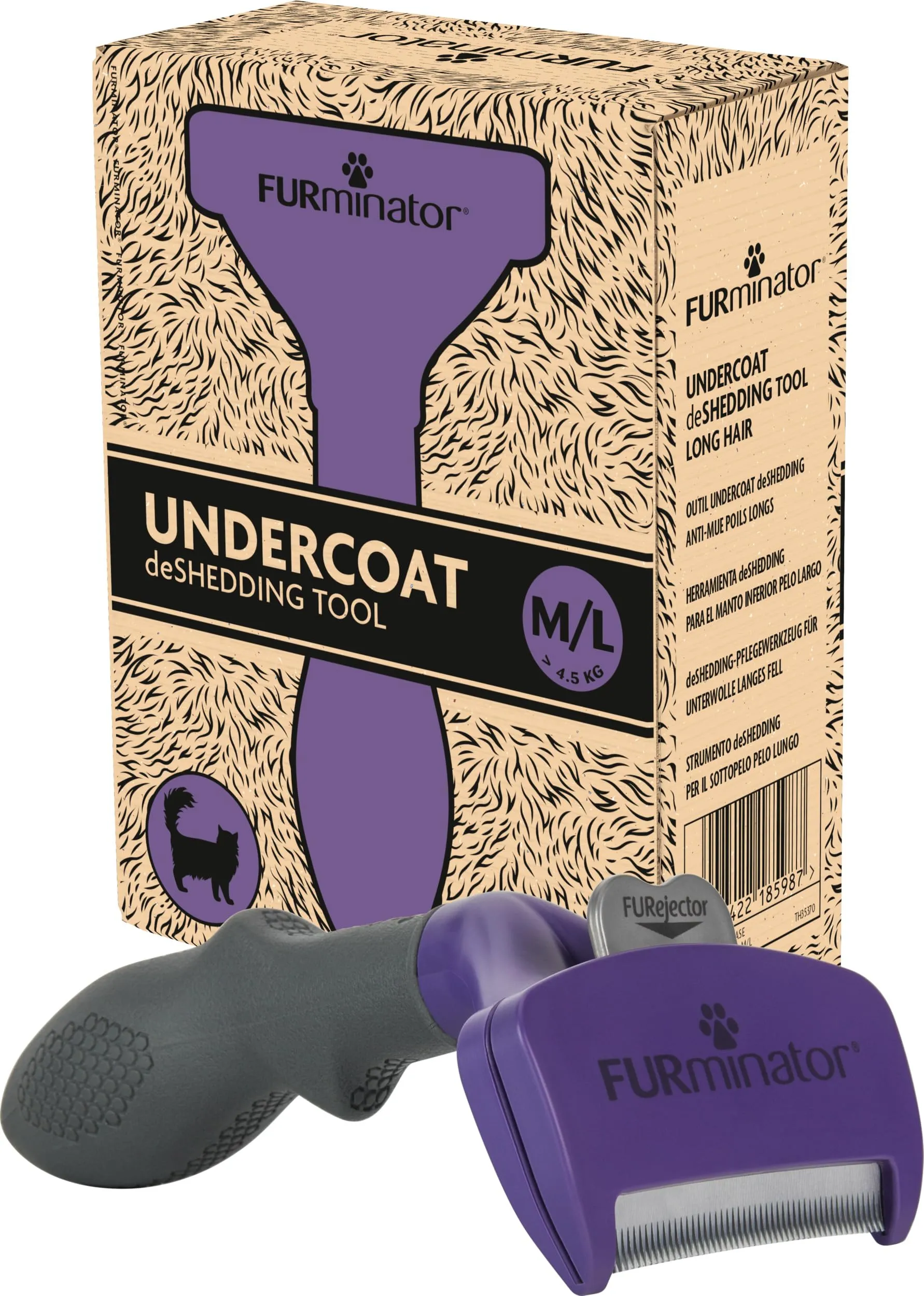 FURminator deShedding Tool, Spazzola per Gatti Taglia M/L, Pelo Lungo - immagine 1