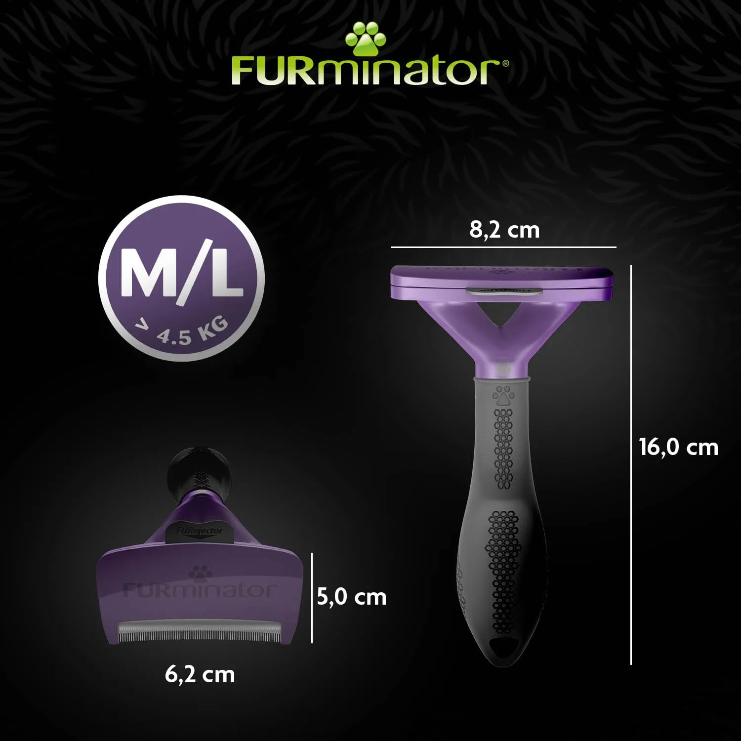 FURminator deShedding Tool, Spazzola per Gatti Taglia M/L, Pelo Lungo - immagine 5