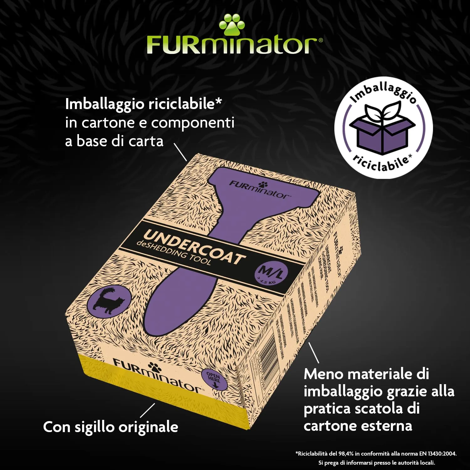 FURminator deShedding Tool, Spazzola per Gatti Taglia M/L, Pelo Lungo - immagine 7