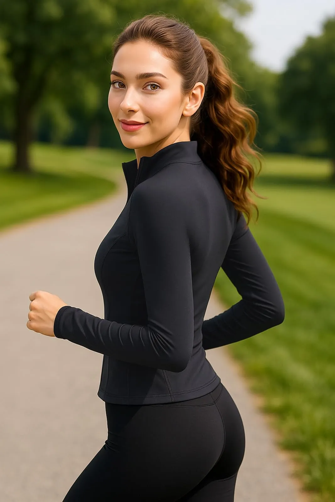 EIISSION Giacca Sportiva Donna con Zip, Top Corto Leggero e Traspirante per Fitness - immagine 3
