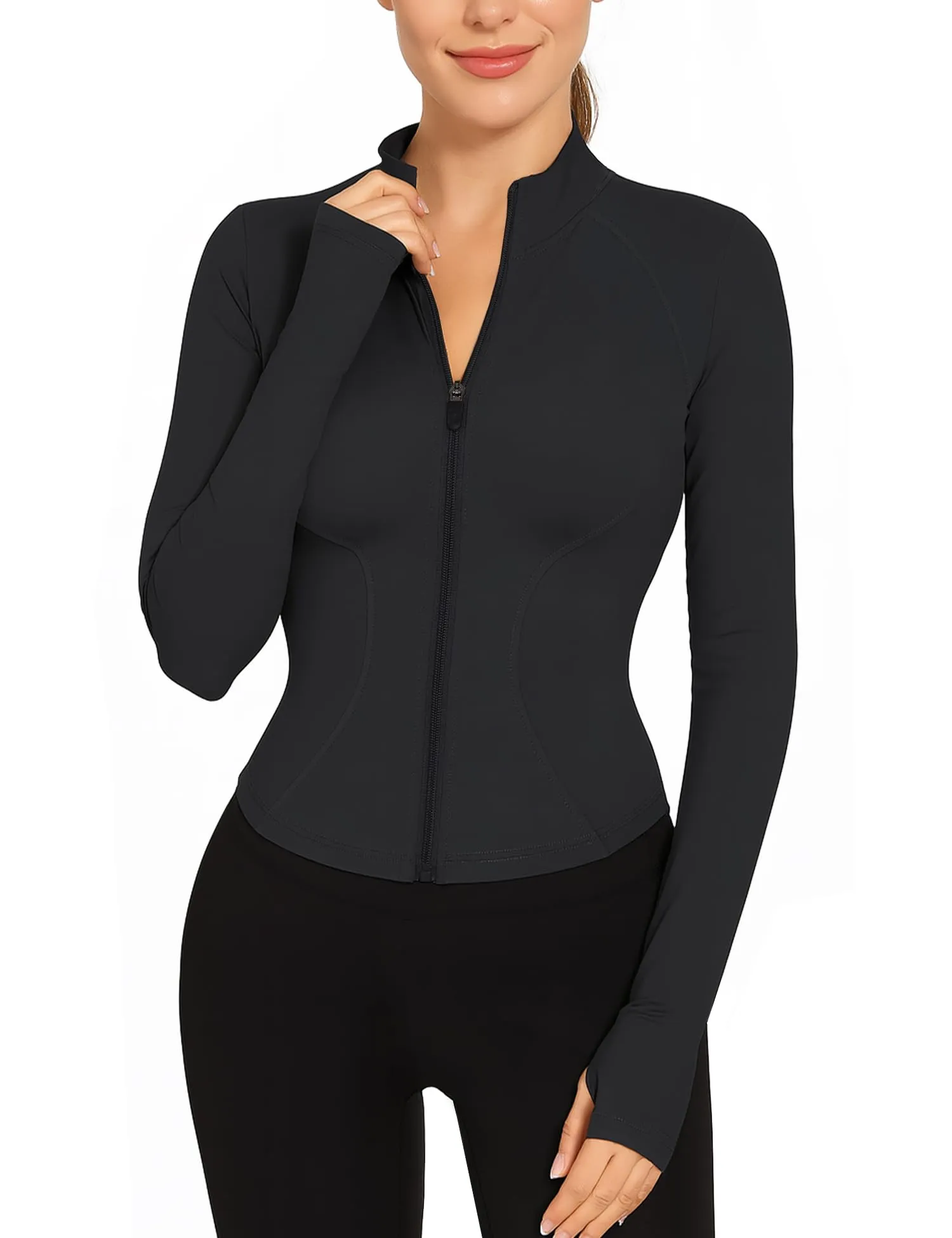 EIISSION Giacca Sportiva Donna con Zip, Top Corto Leggero e Traspirante per Fitness - immagine 1