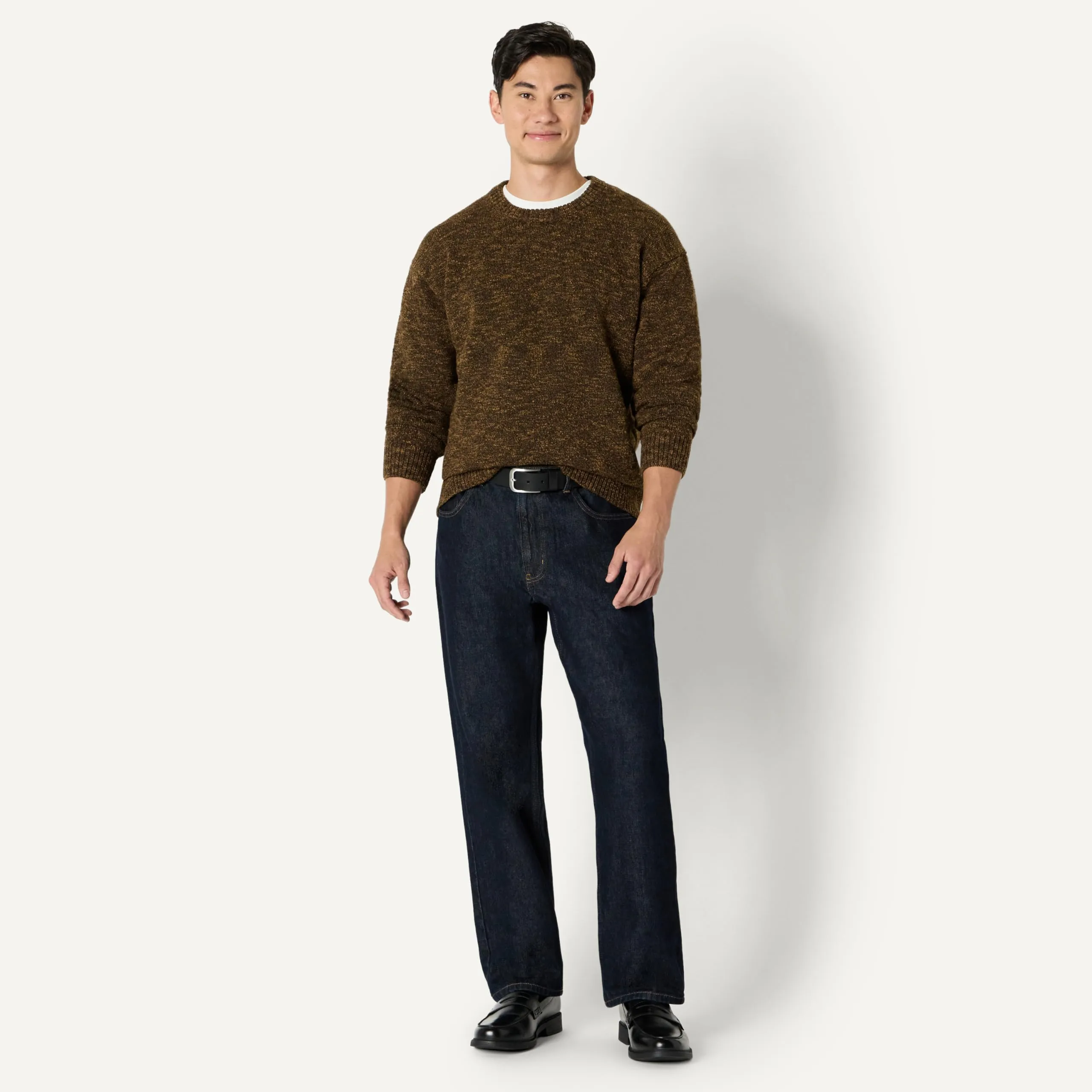 Amazon Essentials Pullover Vestibilità Comoda Uomo, Marrone Scuro Mélange, M - immagine 5