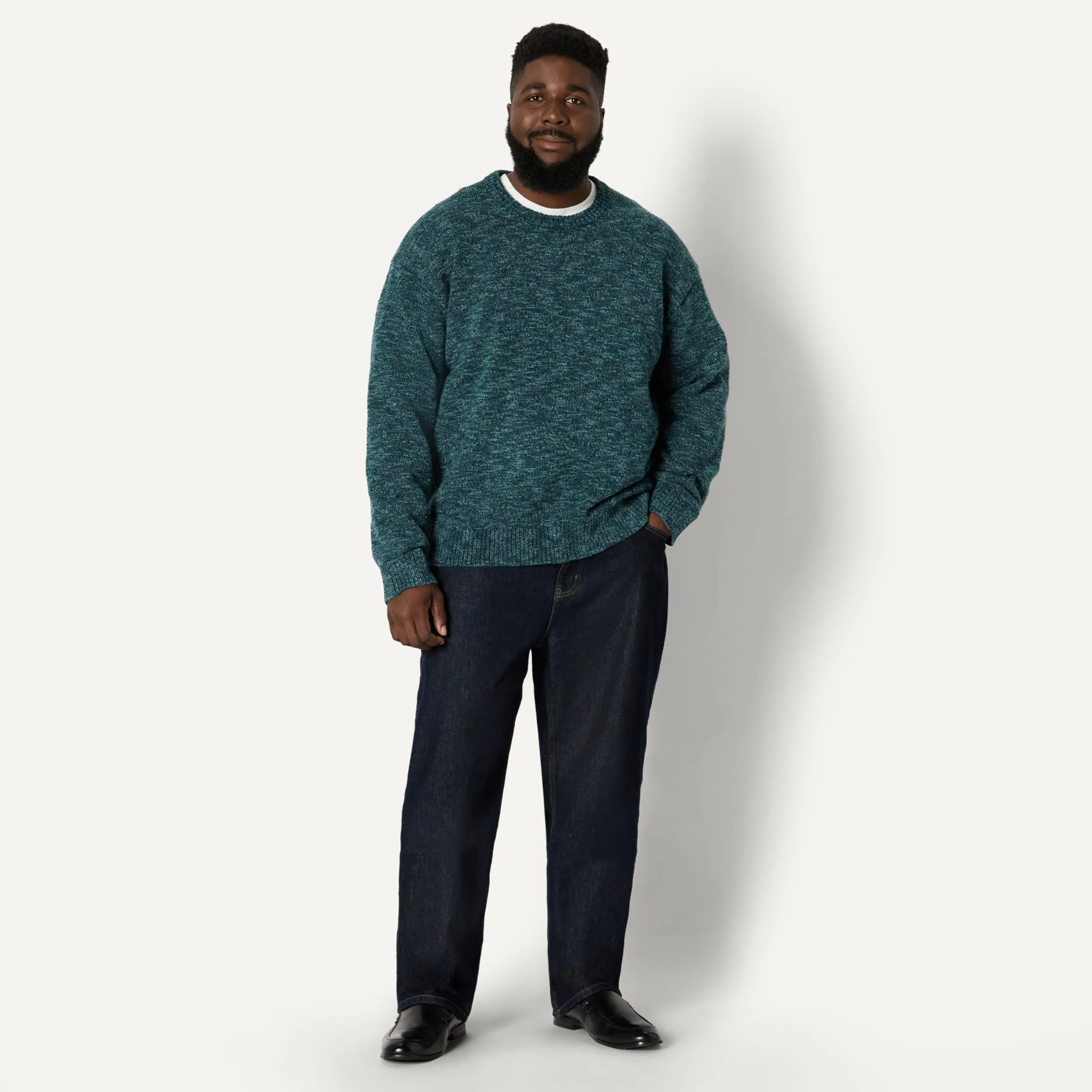 Amazon Essentials Pullover Vestibilità Comoda Uomo, Dark Teal Green Mélange, L - immagine 7