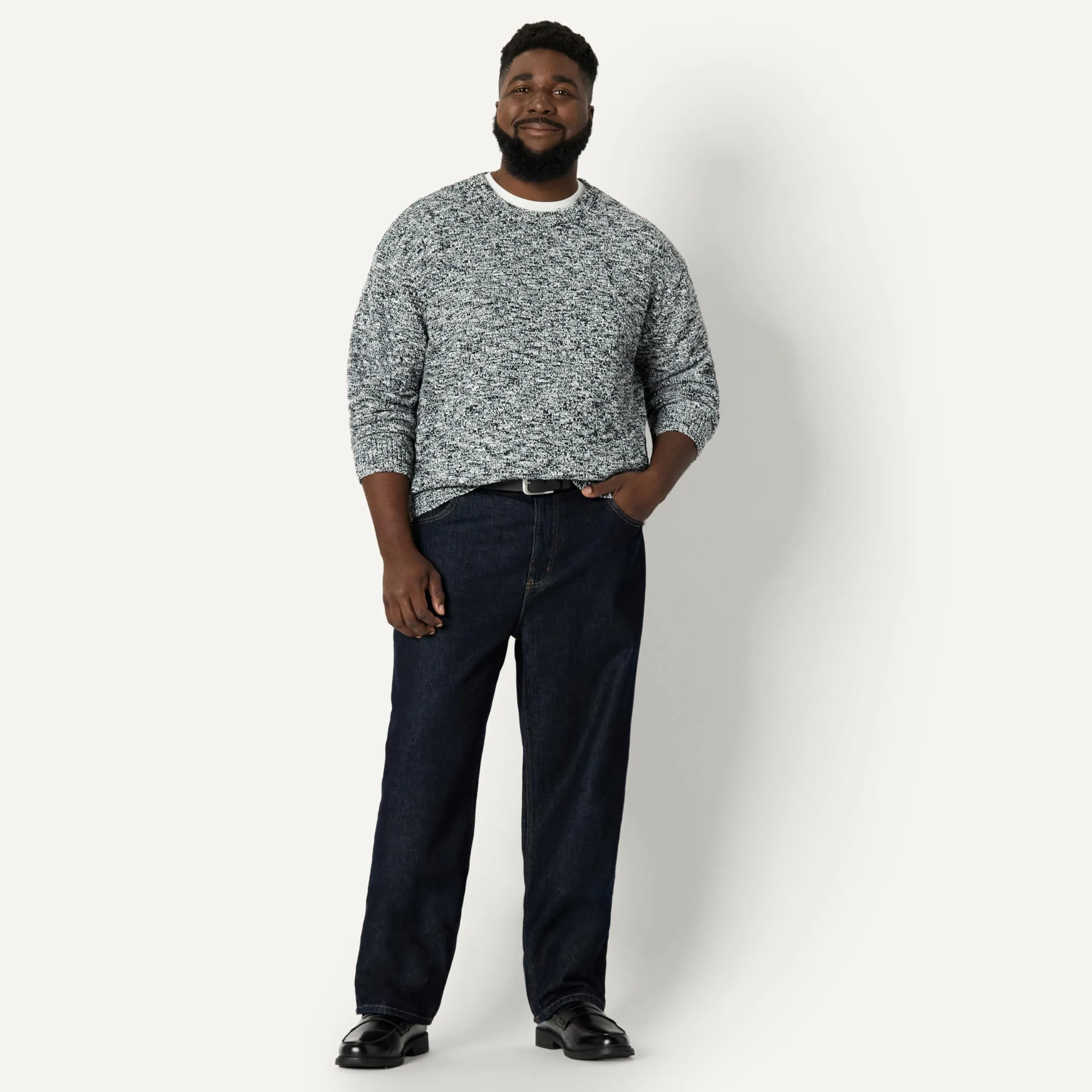 Amazon Essentials Pullover Vestibilità Comoda Uomo, Nero Mélange, XXL - immagine 7