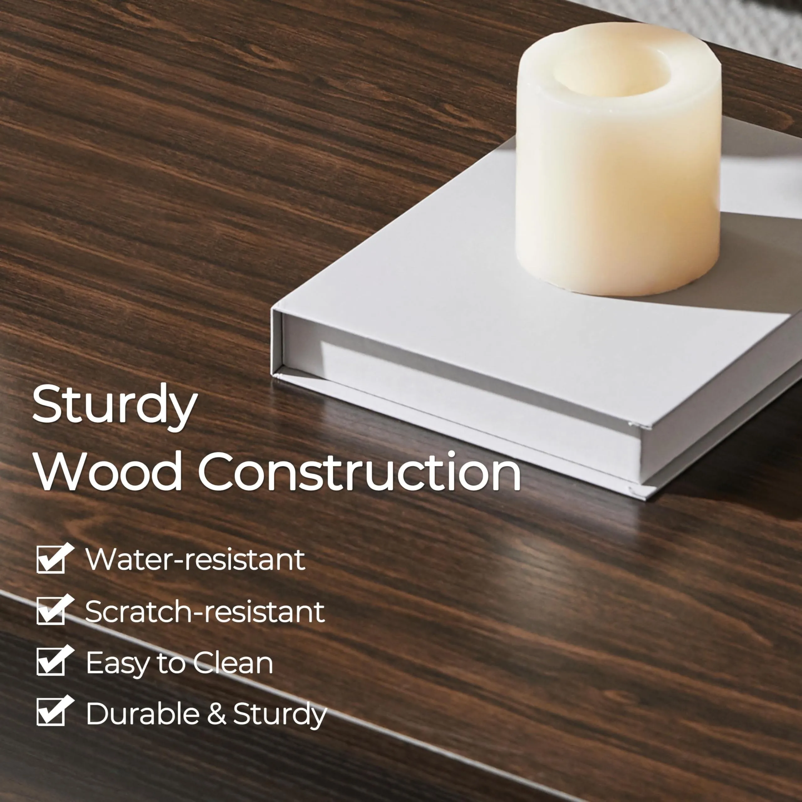 Yaheetech Tavolino da Caffè Sollevabile, 120 x 60 x 49,5-62,5 cm, Marrone - immagine 9