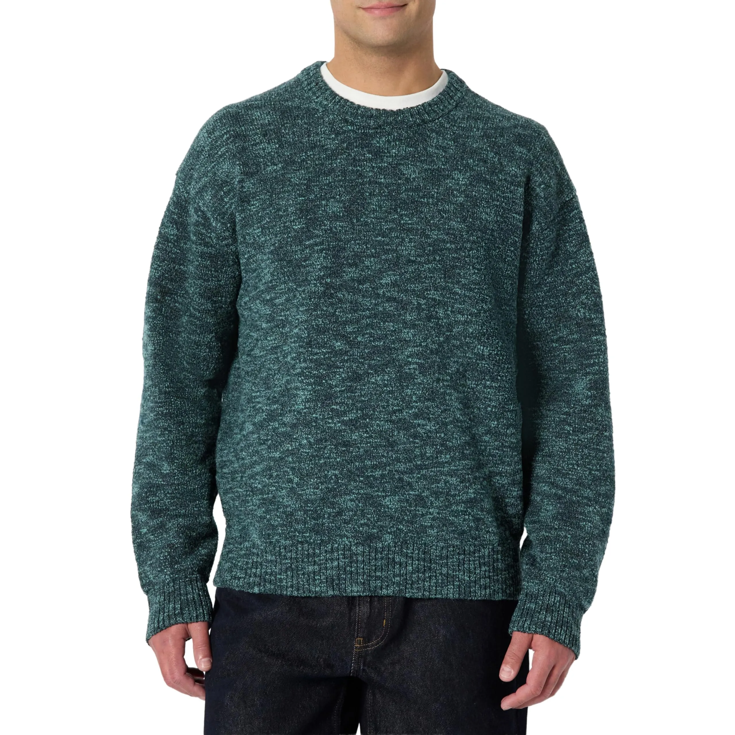 Amazon Essentials Pullover Vestibilità Comoda Uomo, Dark Teal Green Mélange, XXL - immagine 1