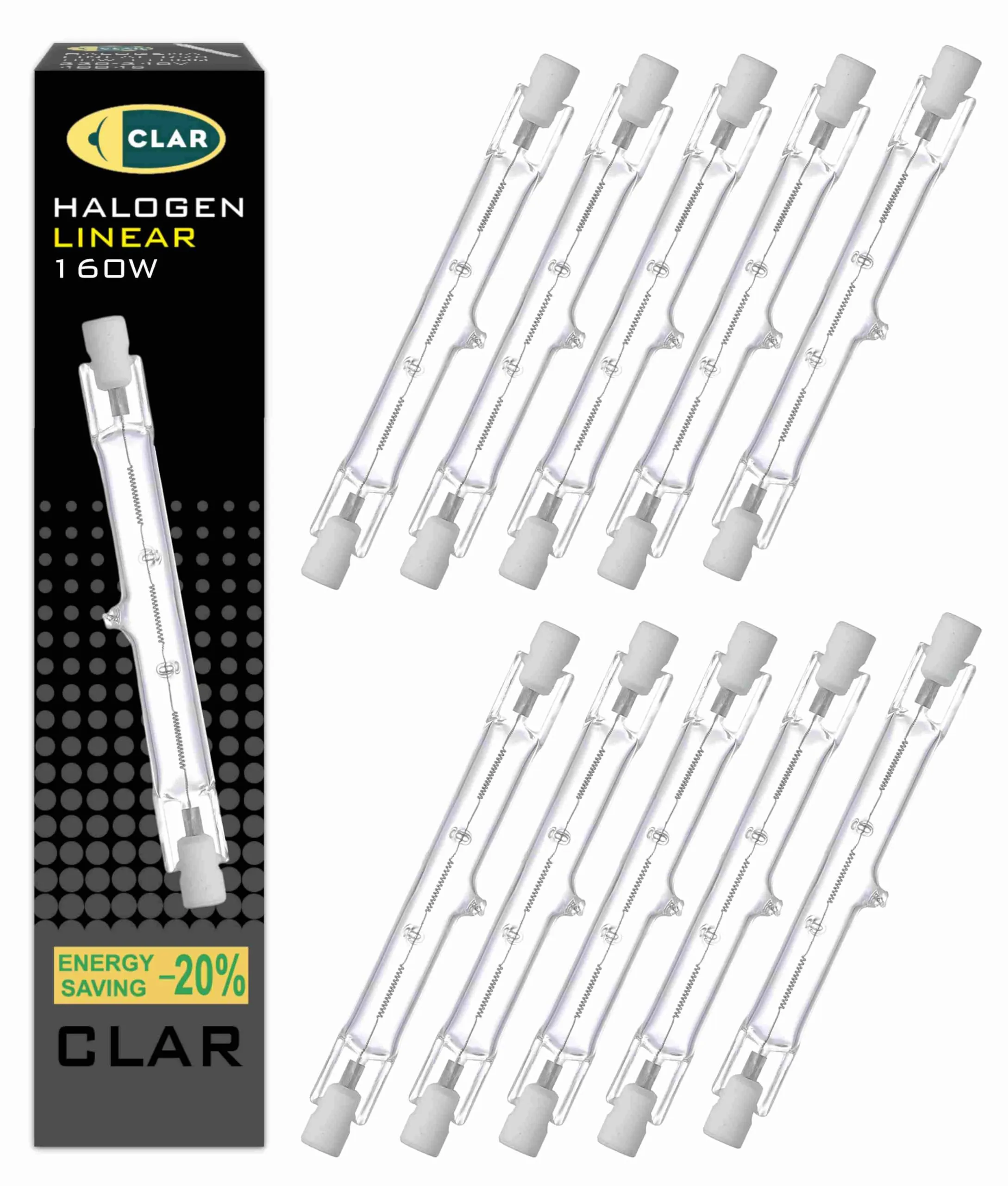CLAR Lampadina Alogena R7S 80W 78mm (Pack 10) - immagine 1