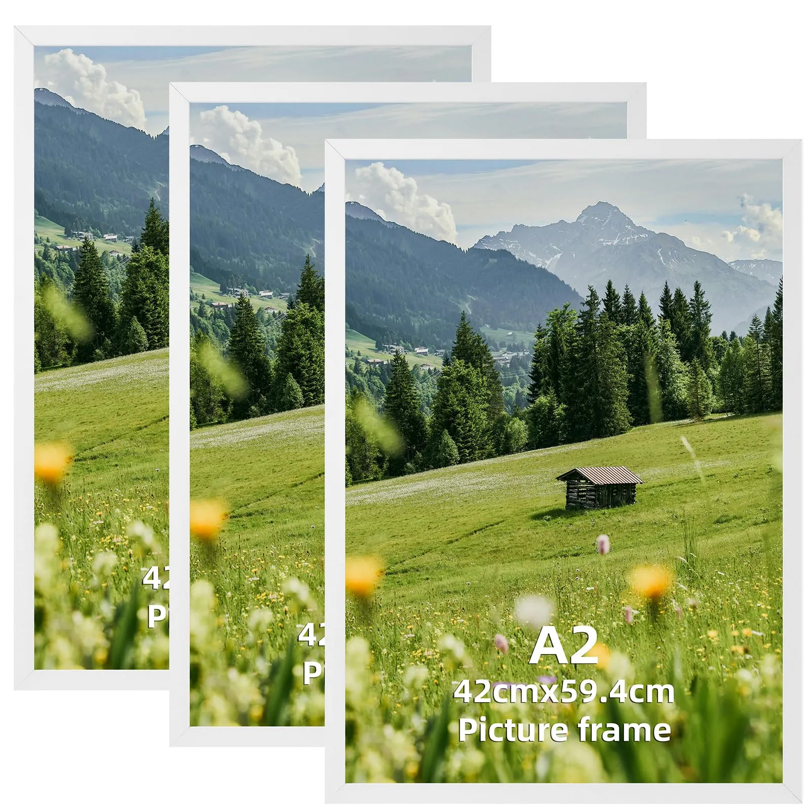 Hoikwo Cornice in Alluminio Bianca A2, Set di 3 - immagine 1