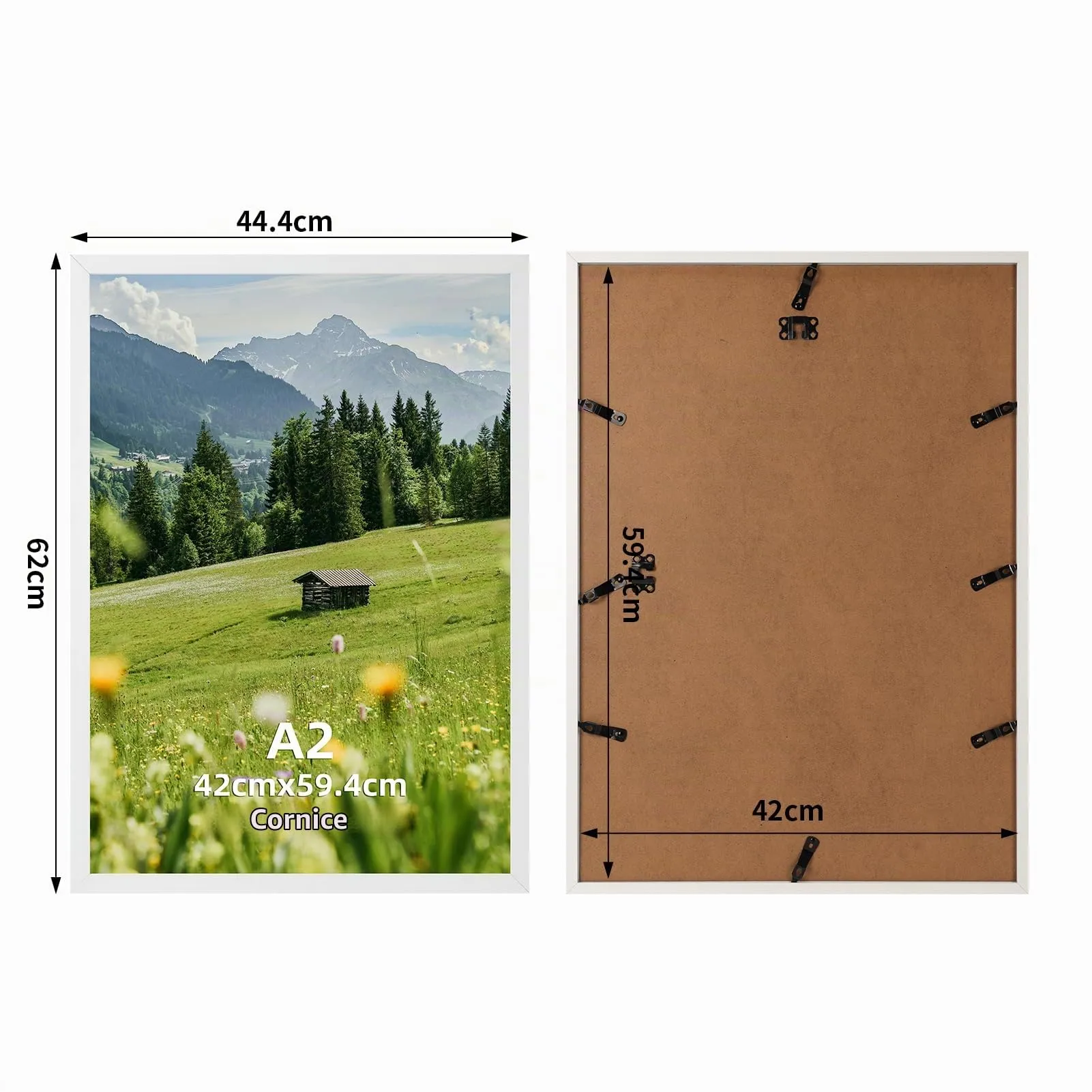 Hoikwo Cornice in Alluminio Bianca A2, Set di 3 - immagine 2