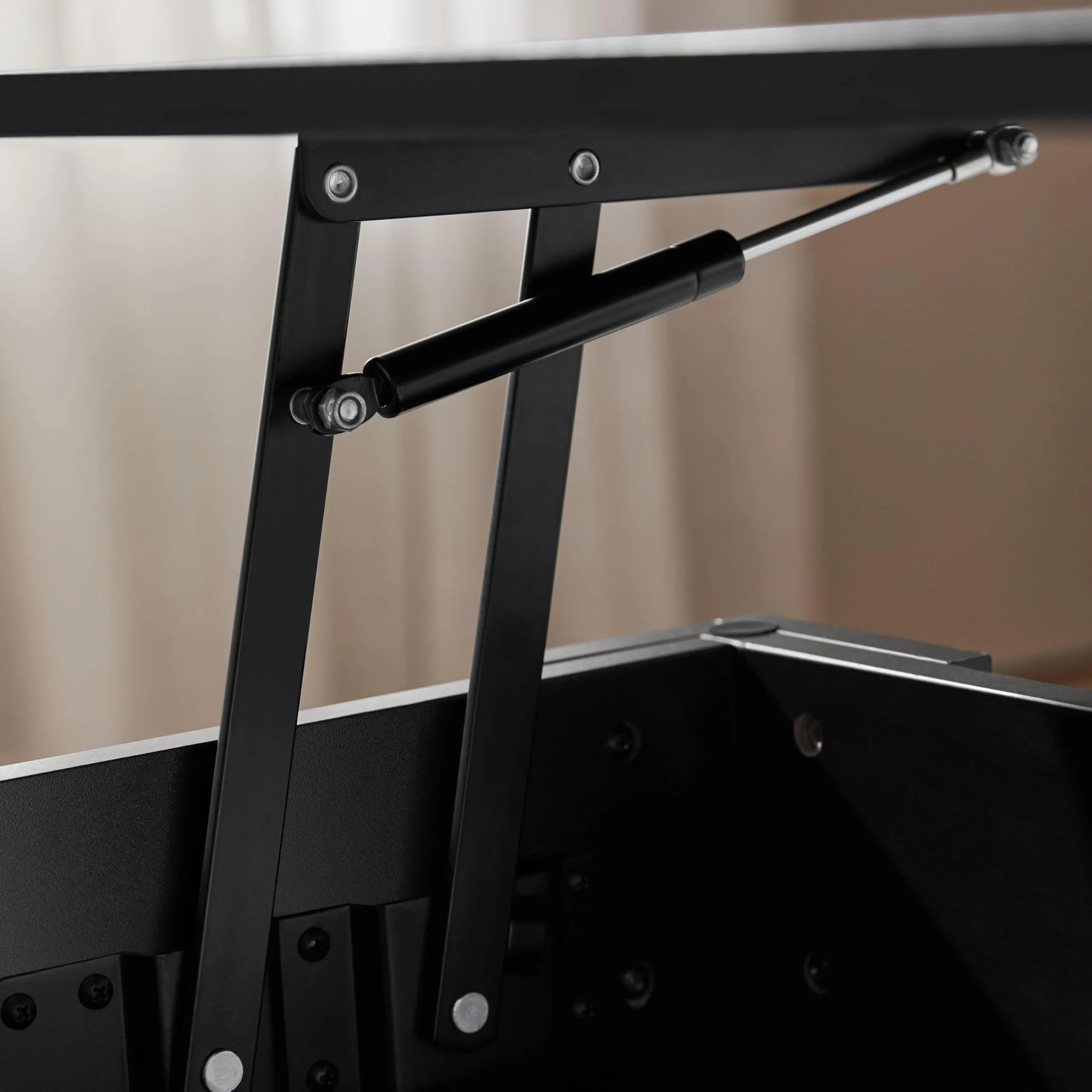 Yaheetech Tavolino da Caffè sollevabile, 120 x 60 x 49,5-62,5 cm, Nero - immagine 5
