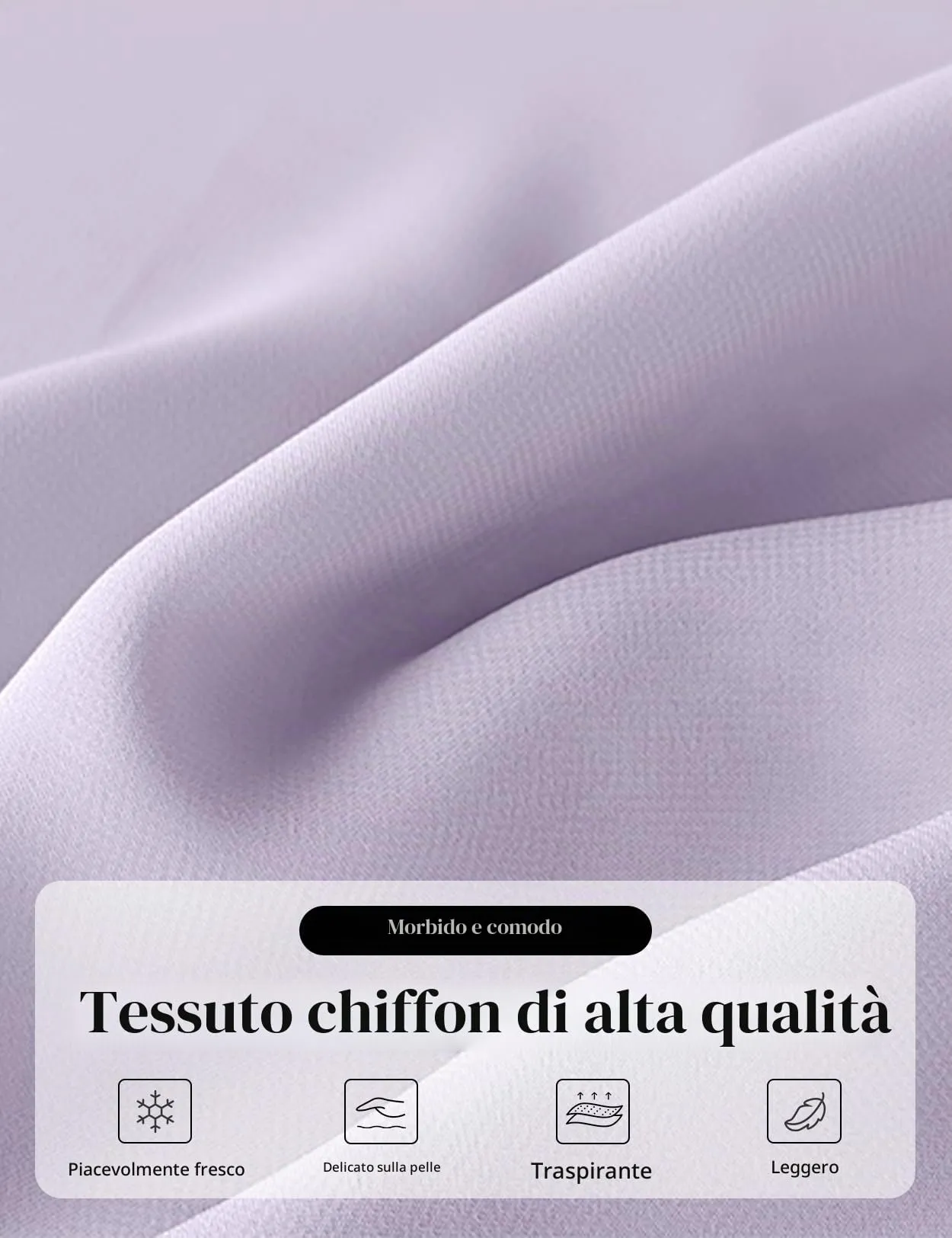 BEAUTELICATE Scialle Elegante Donna Poncho Coprispalle in Chiffon, Lilla - immagine 5