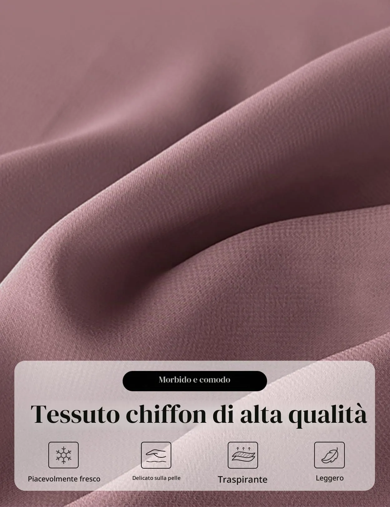 BEAUTELICATE Scialle Elegante Donna Poncho Coprispalle in Chiffon, Rosa Cannella - immagine 5